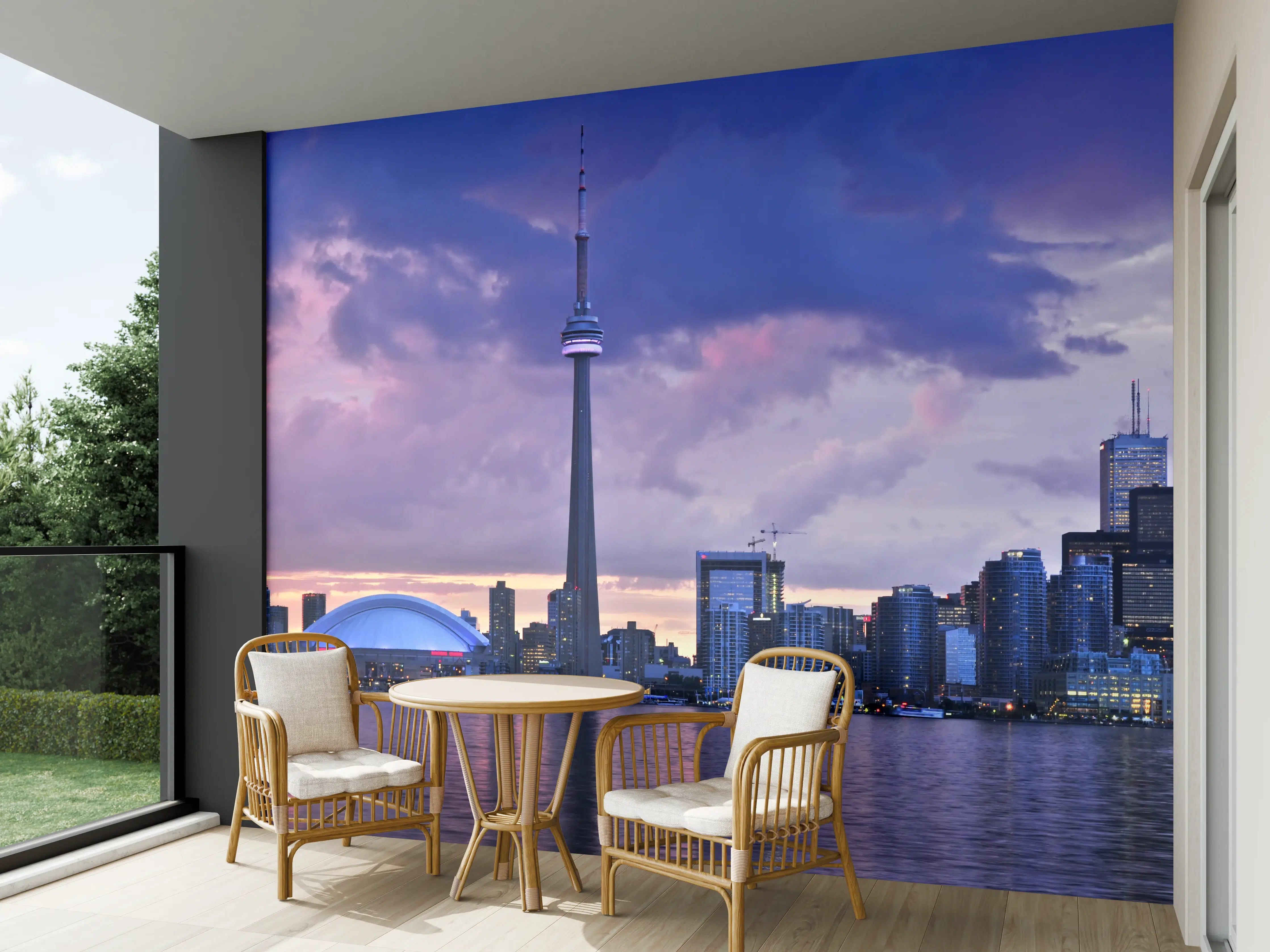 Wandverkleidung außen - Toronto Skyline bei Abendlicht
