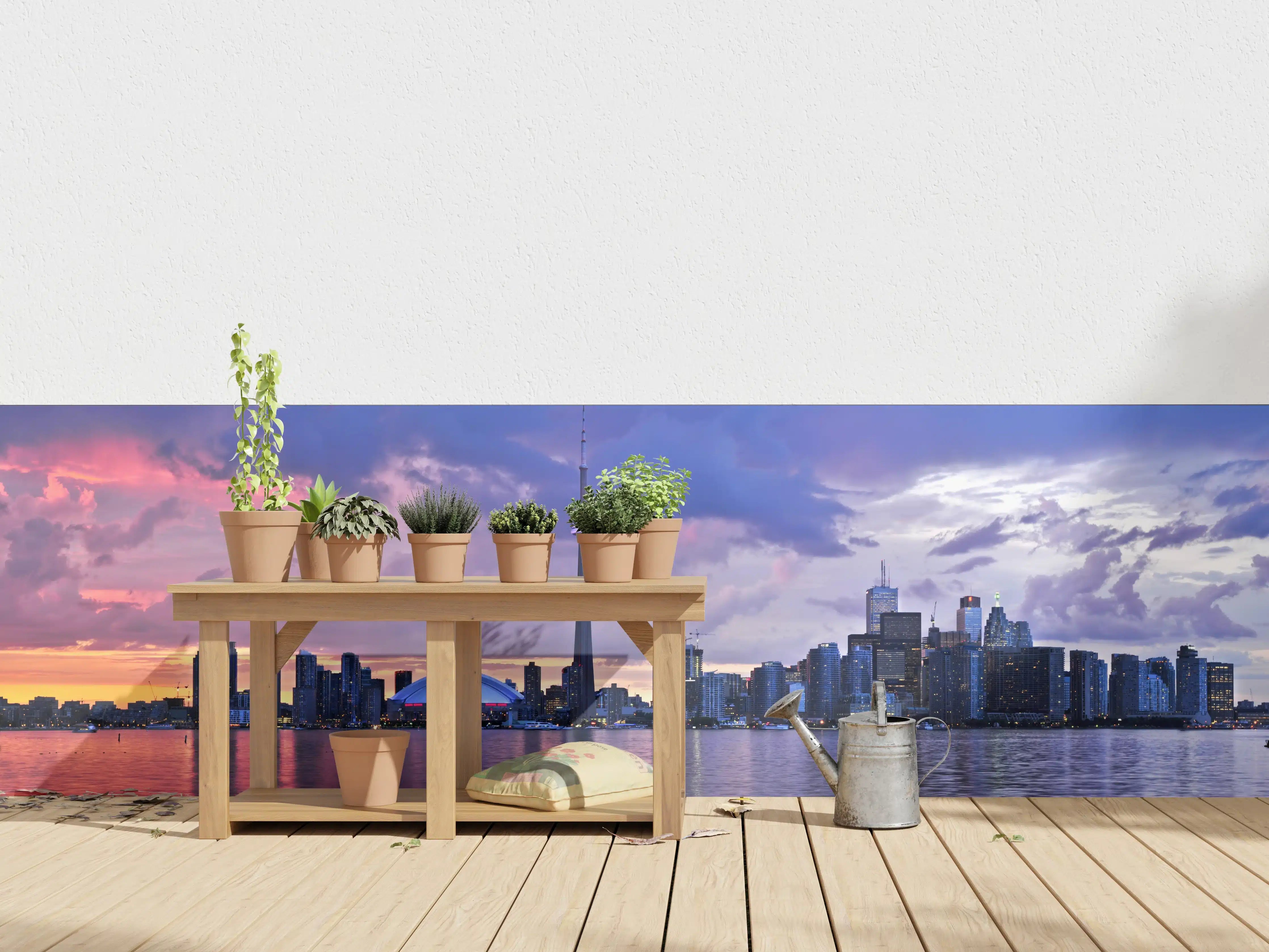 Wandverkleidung außen - Toronto Skyline bei Abendlicht