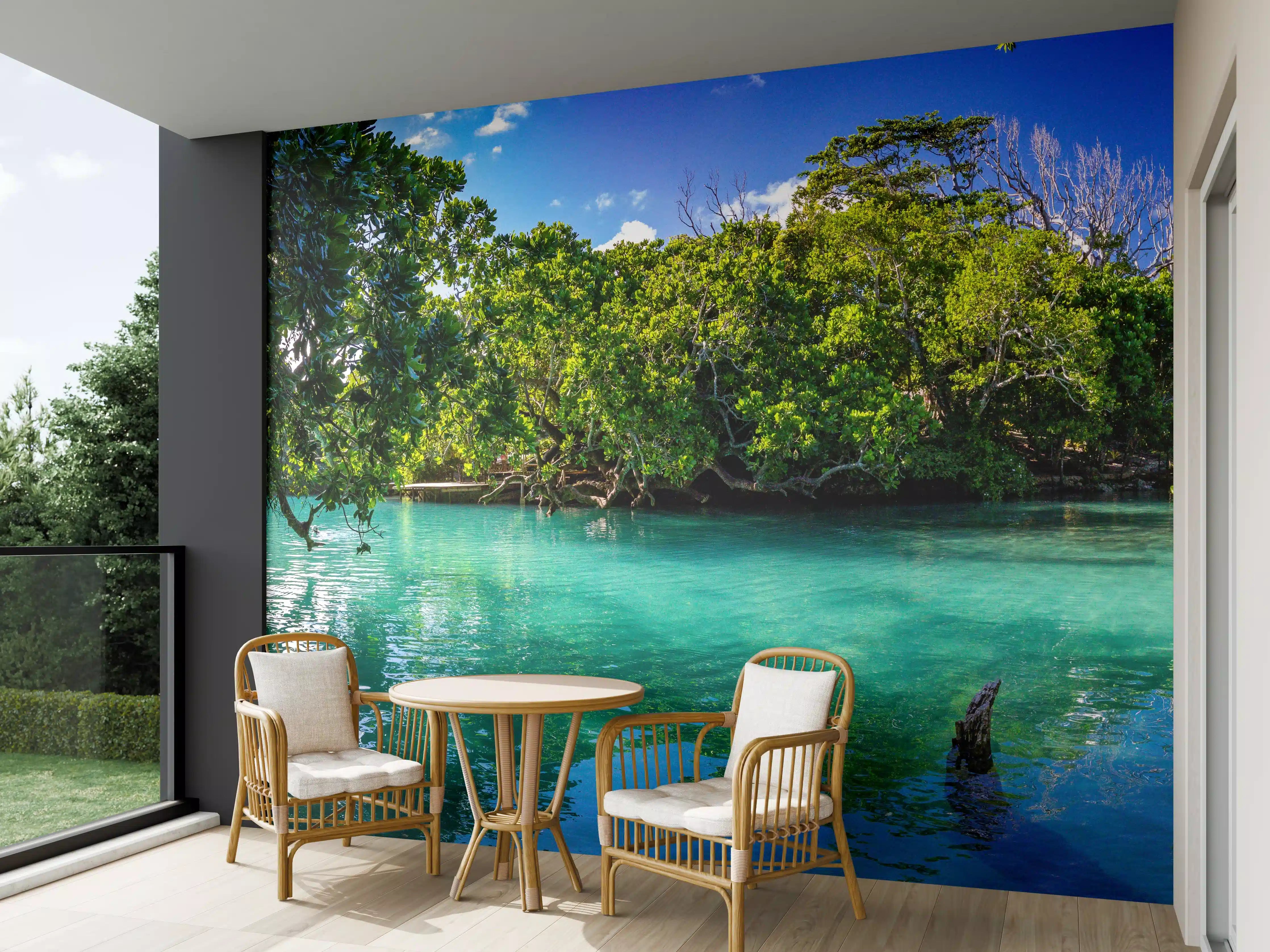 Wandverkleidung außen - Traumhafter See im Wald - Indonesien