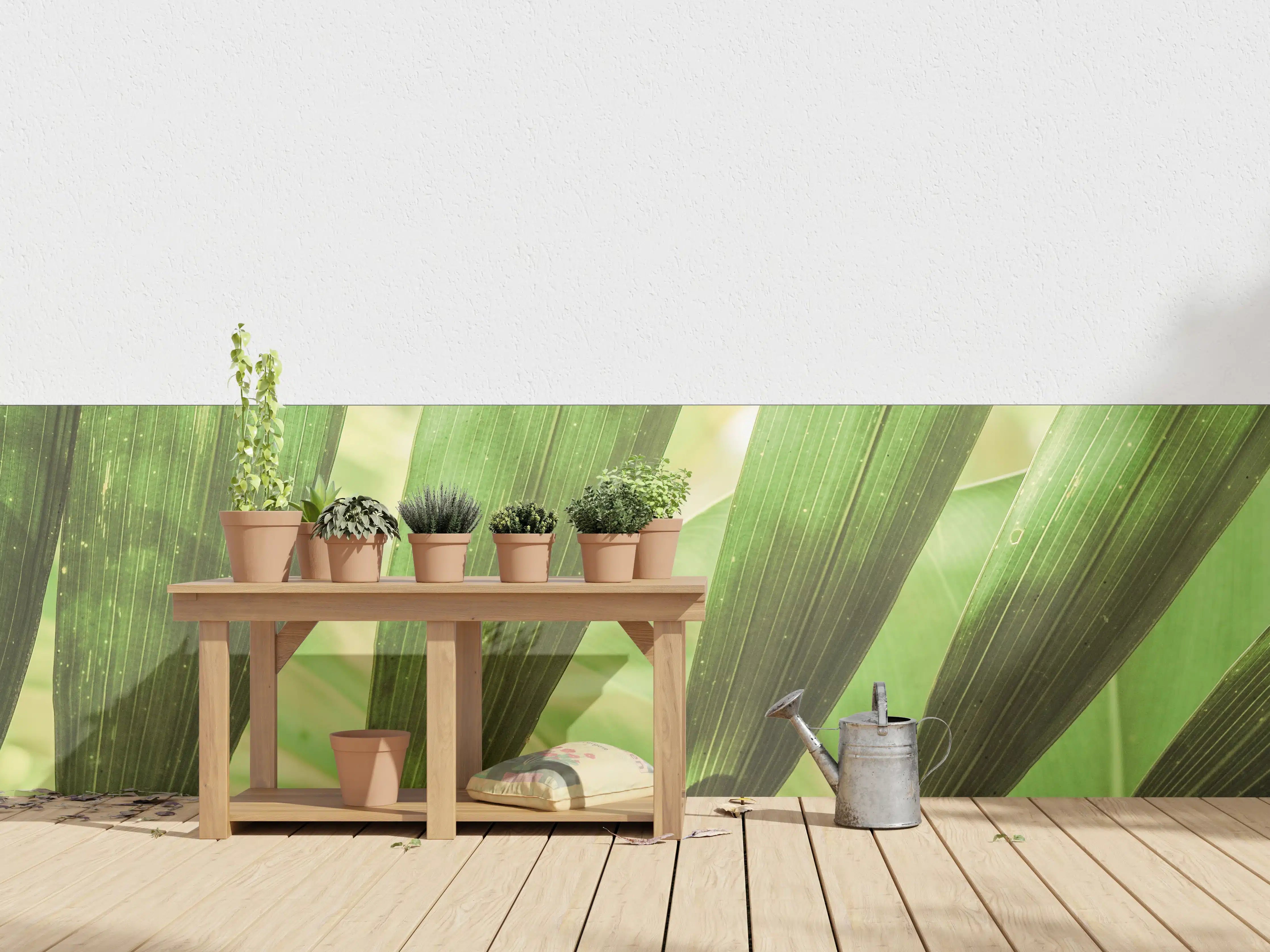 Wandverkleidung außen - Tropische Grün-Palmenblätter