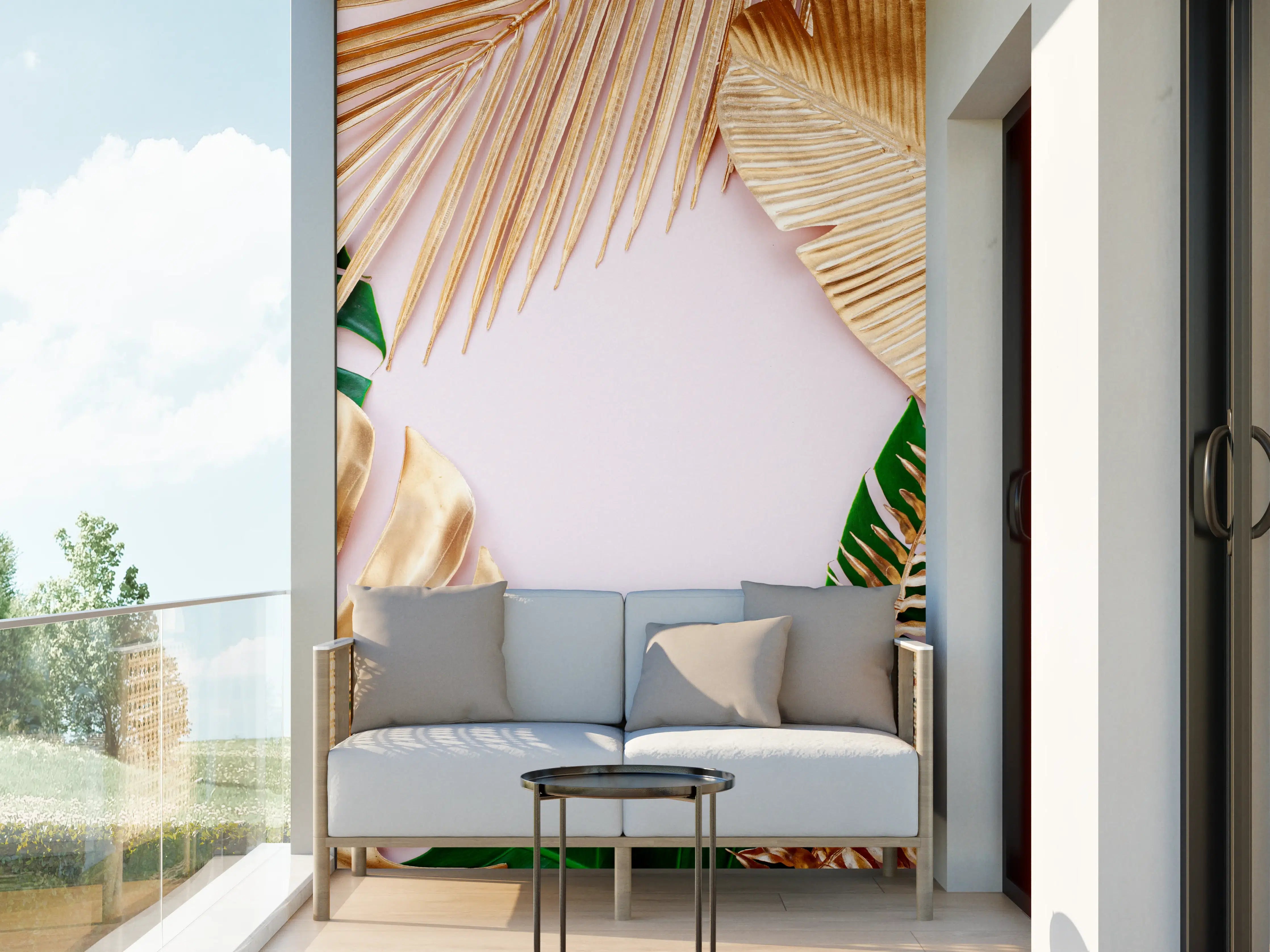 Wandverkleidung außen - Tropisches Blätter Design - Floral