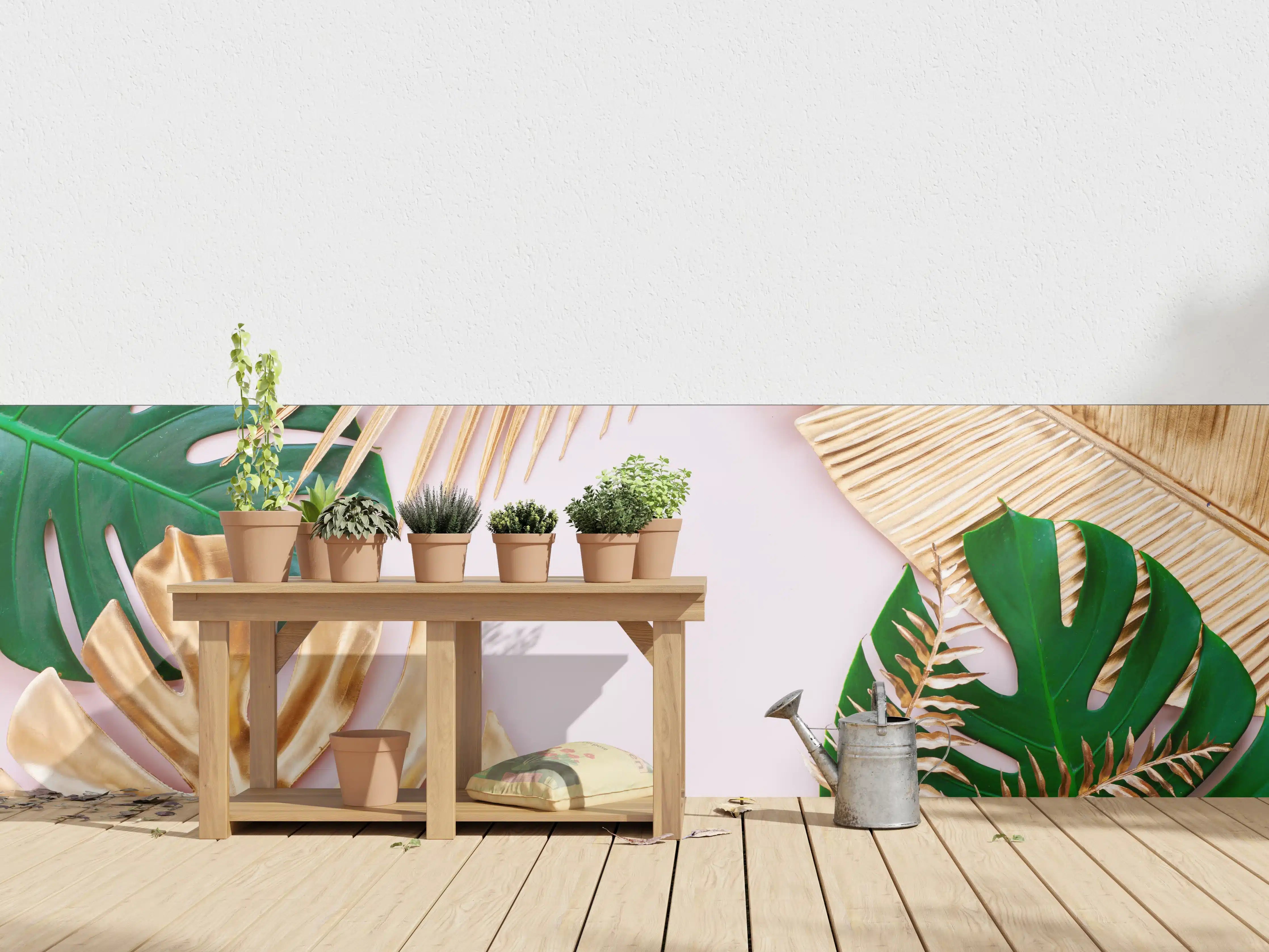 Wandverkleidung außen - Tropisches Blätter Design - Floral