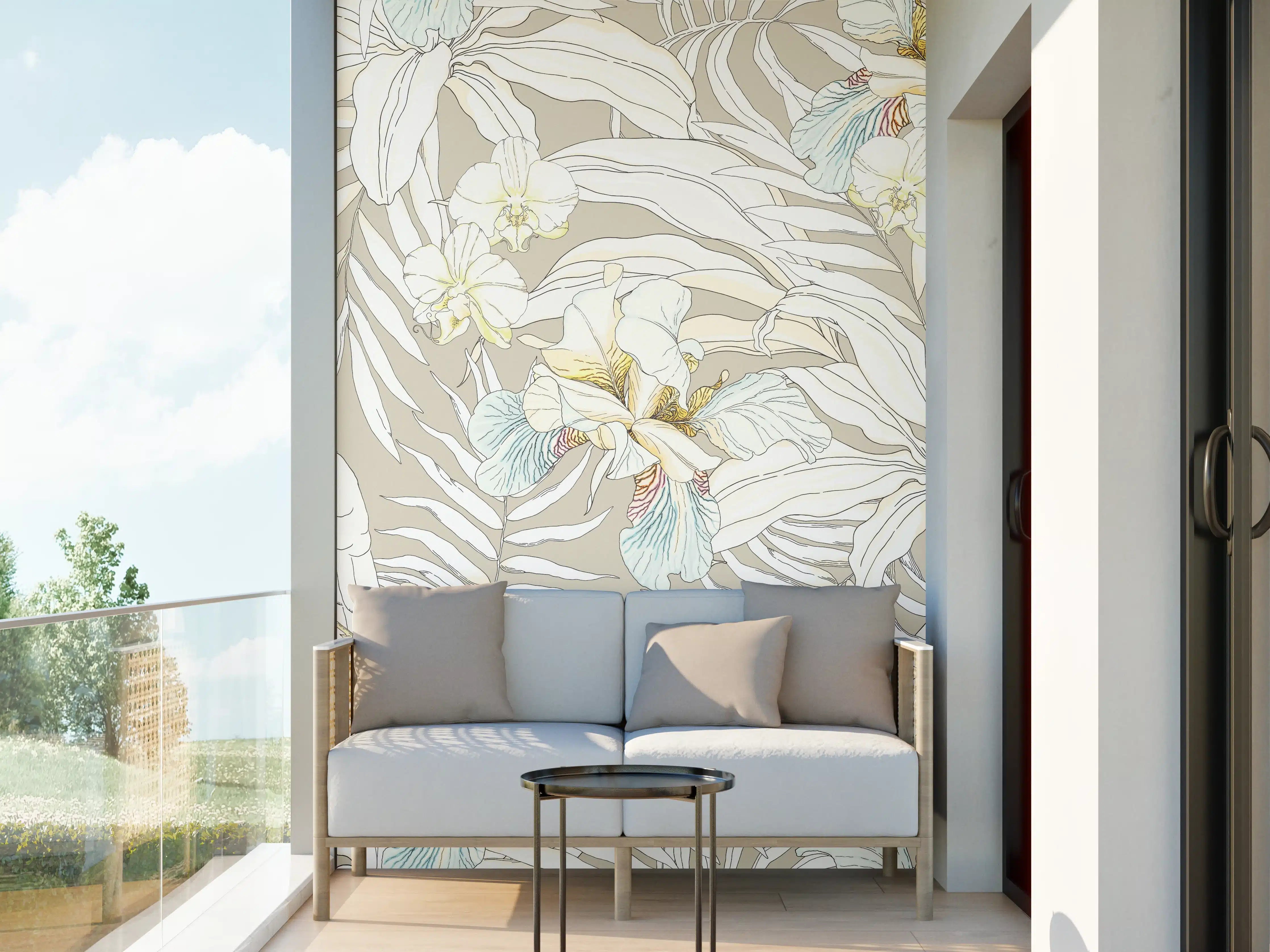 Wandverkleidung außen - Tropisches Kakadu-Floral Muster