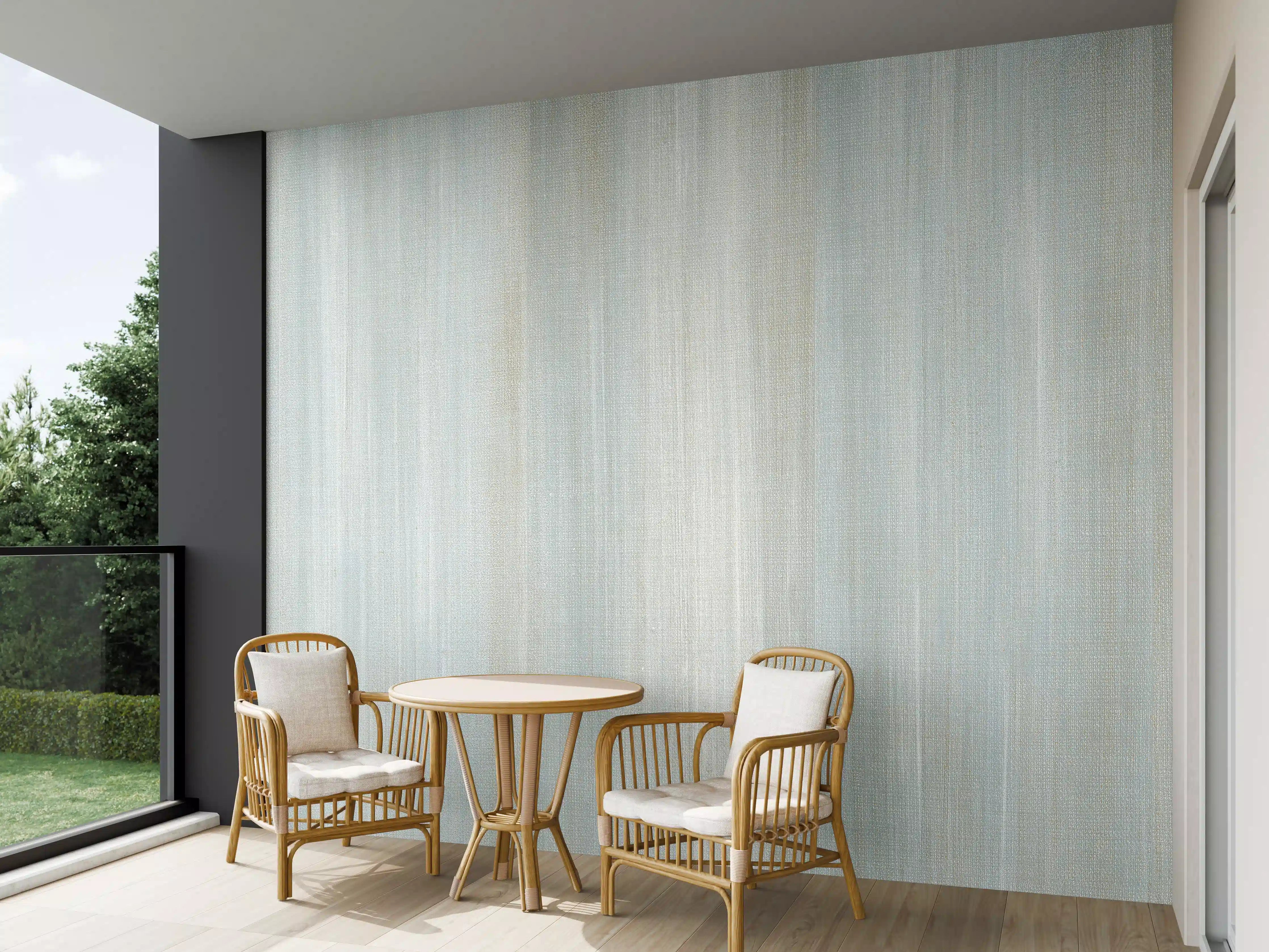 Wandverkleidung außen - Türkis gräulicher Struktur-Tapete