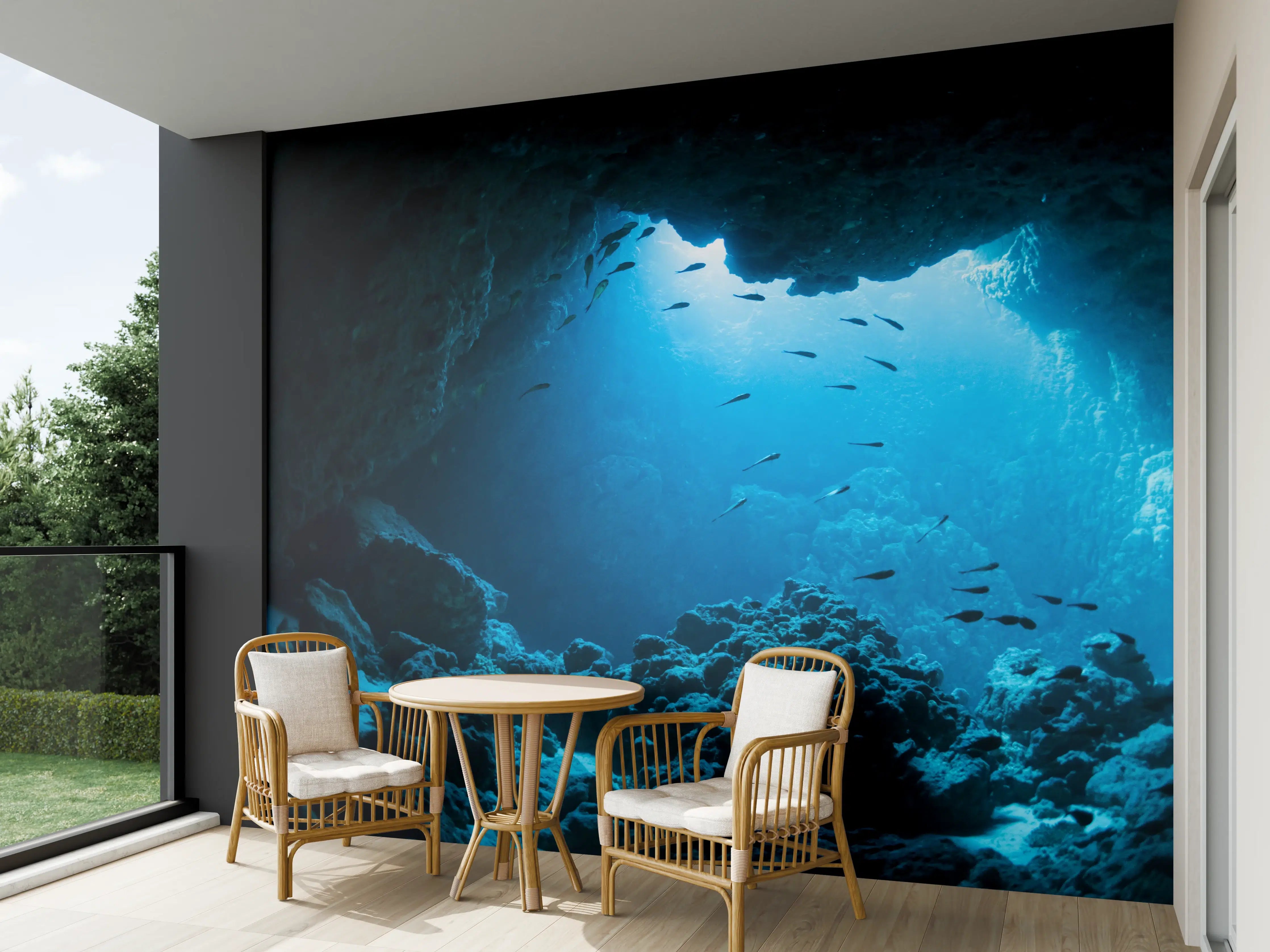 Wandverkleidung außen - Unterwasser-Höhle in Miyako-jima