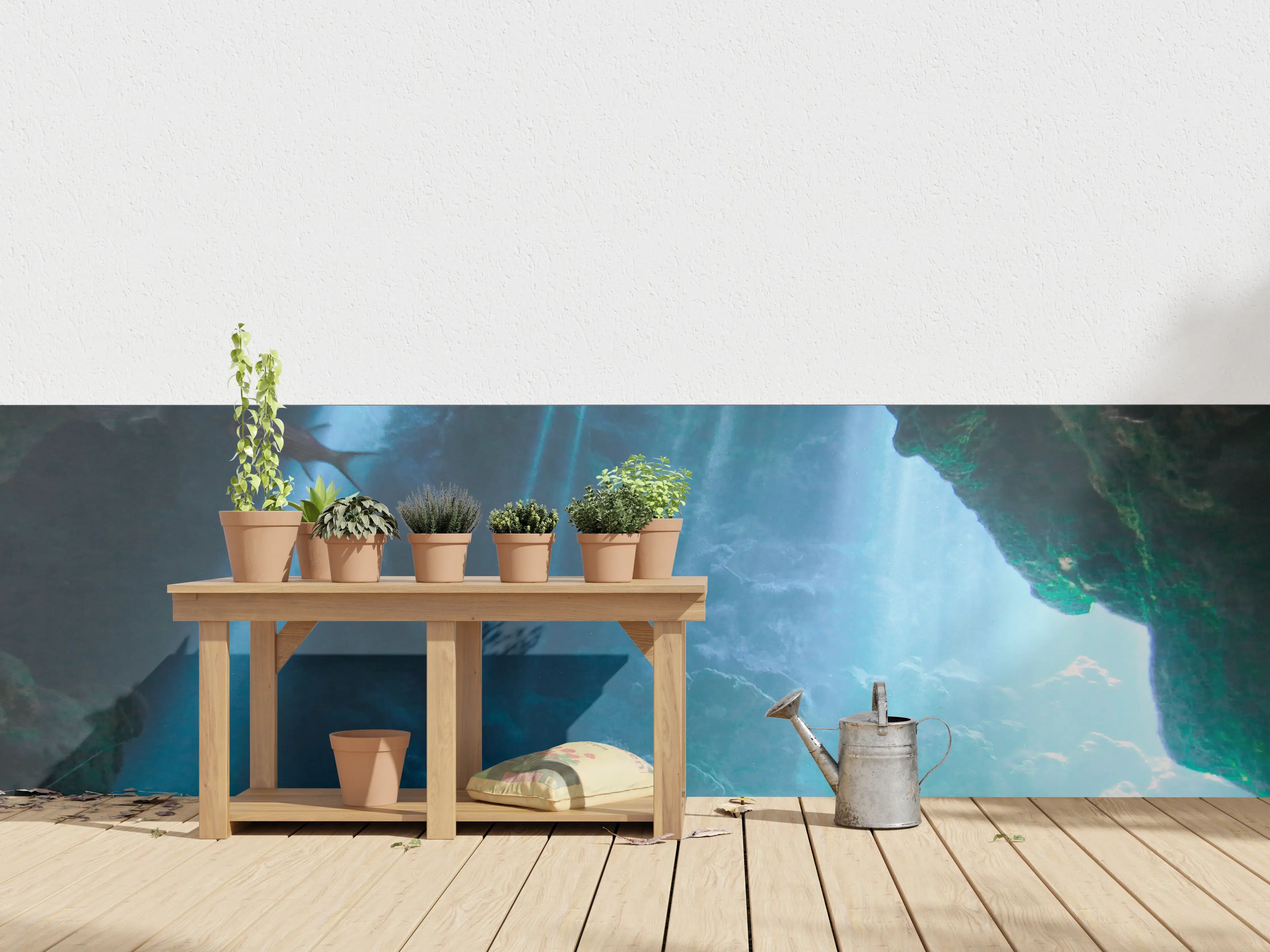 Wandverkleidung außen - Unterwasserhöhle mit Sonnenstrahlen - Japan