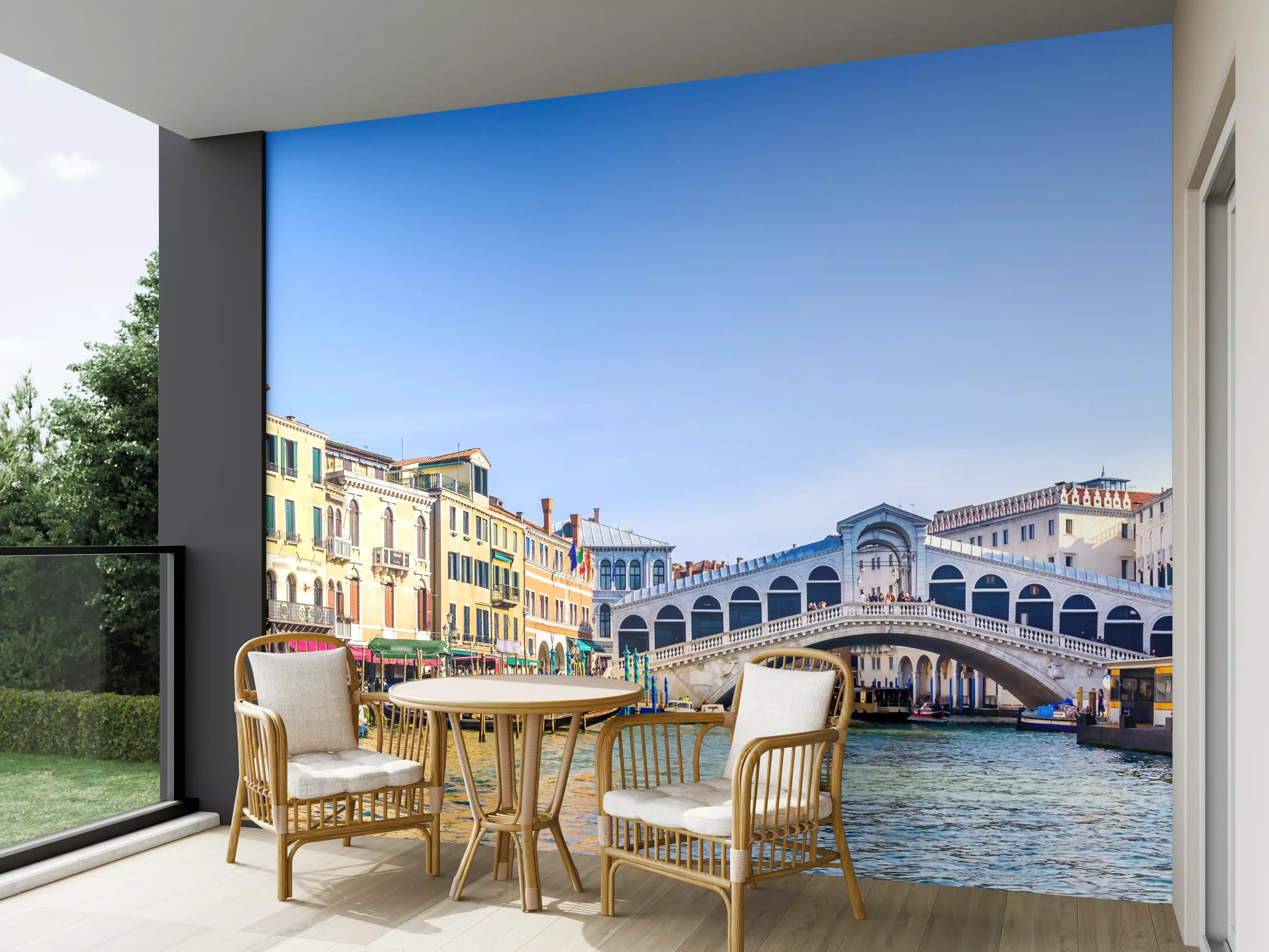 Wandverkleidung außen - Venedig Kanäle mit bunten Gebäuden