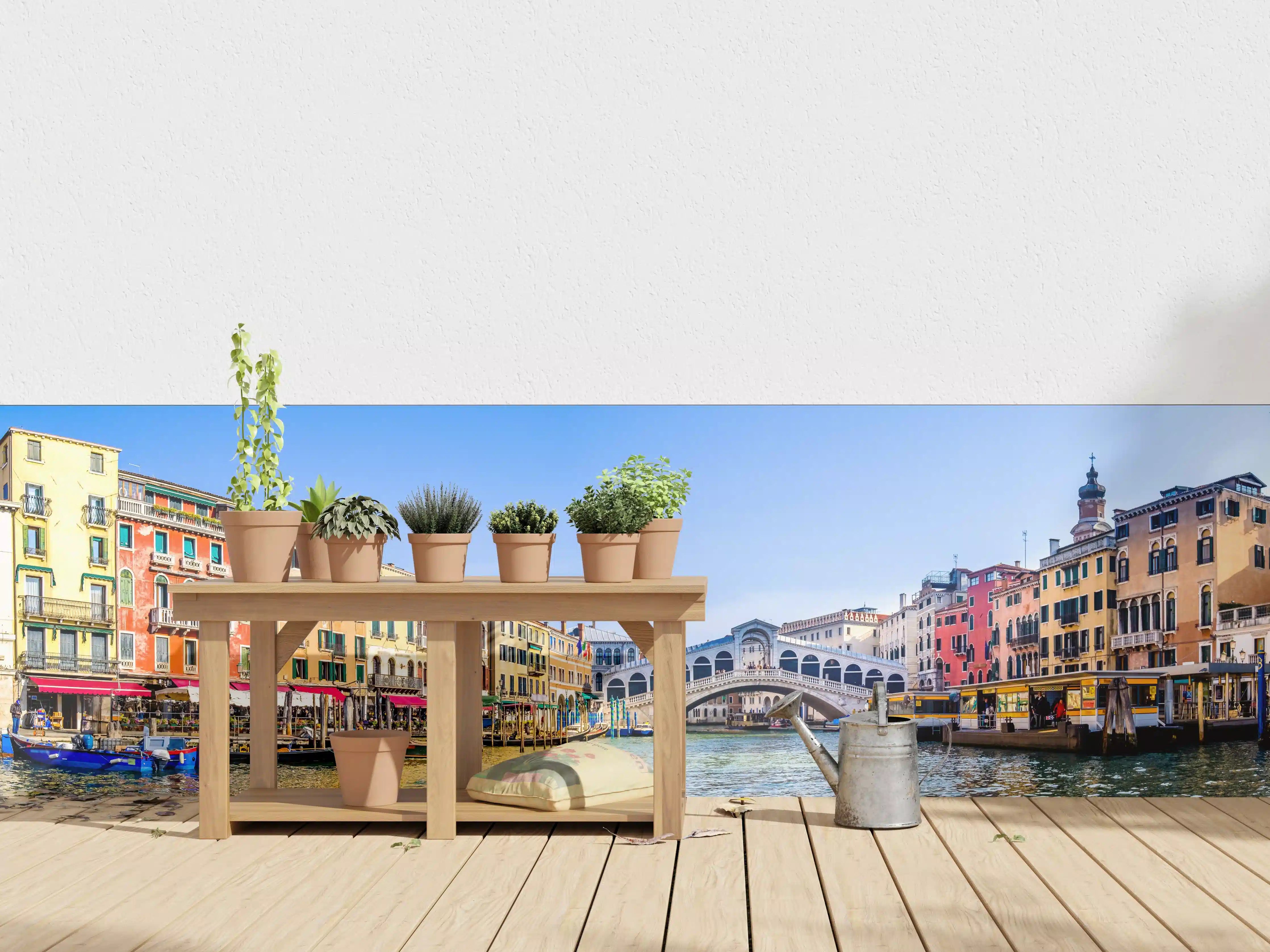 Wandverkleidung außen - Venedig Kanäle mit bunten Gebäuden