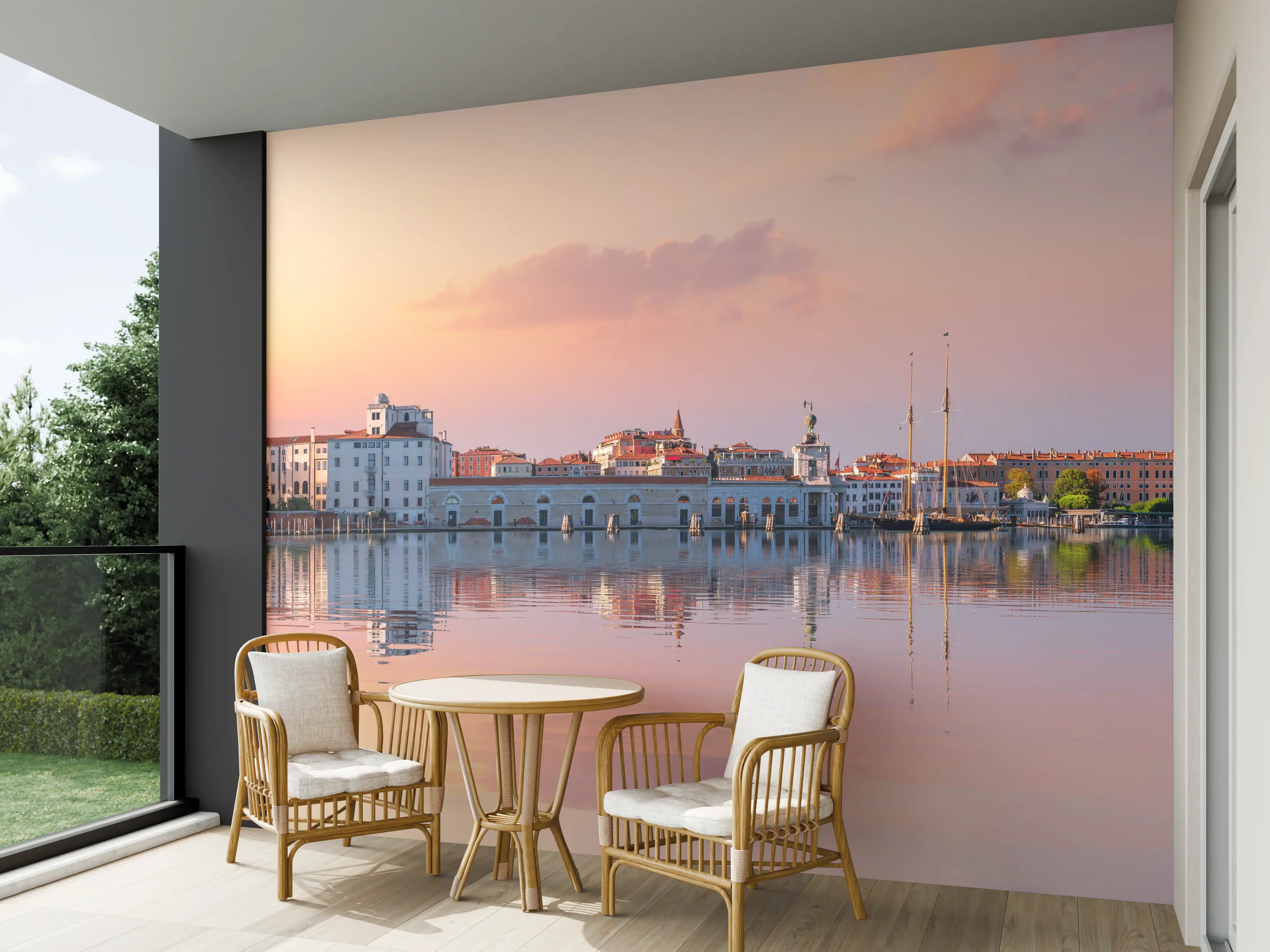Wandverkleidung außen - Venedig-Panorama bei Sonnenuntergang