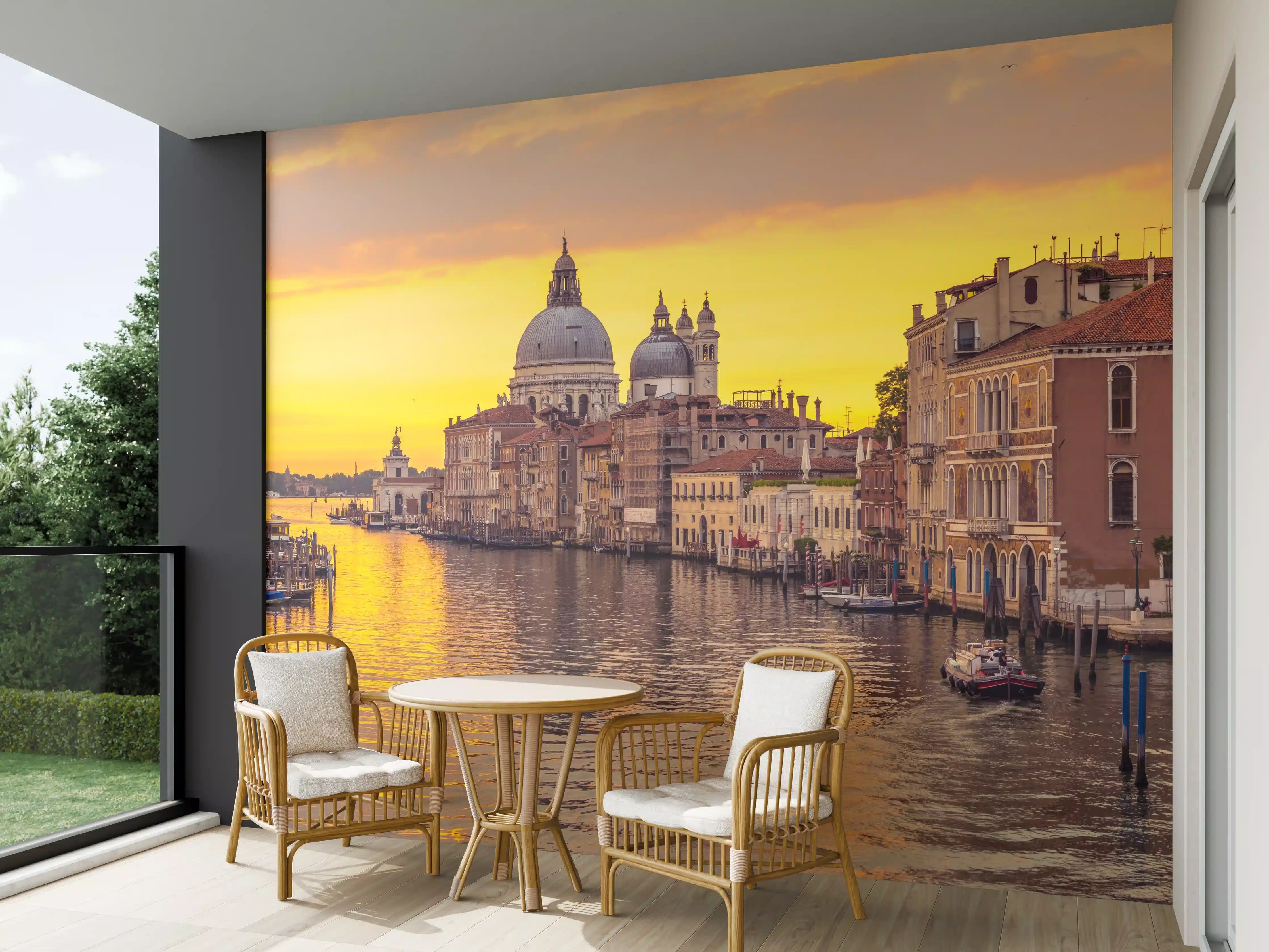 Wandverkleidung außen - Venedig Skyline Sonnenuntergang