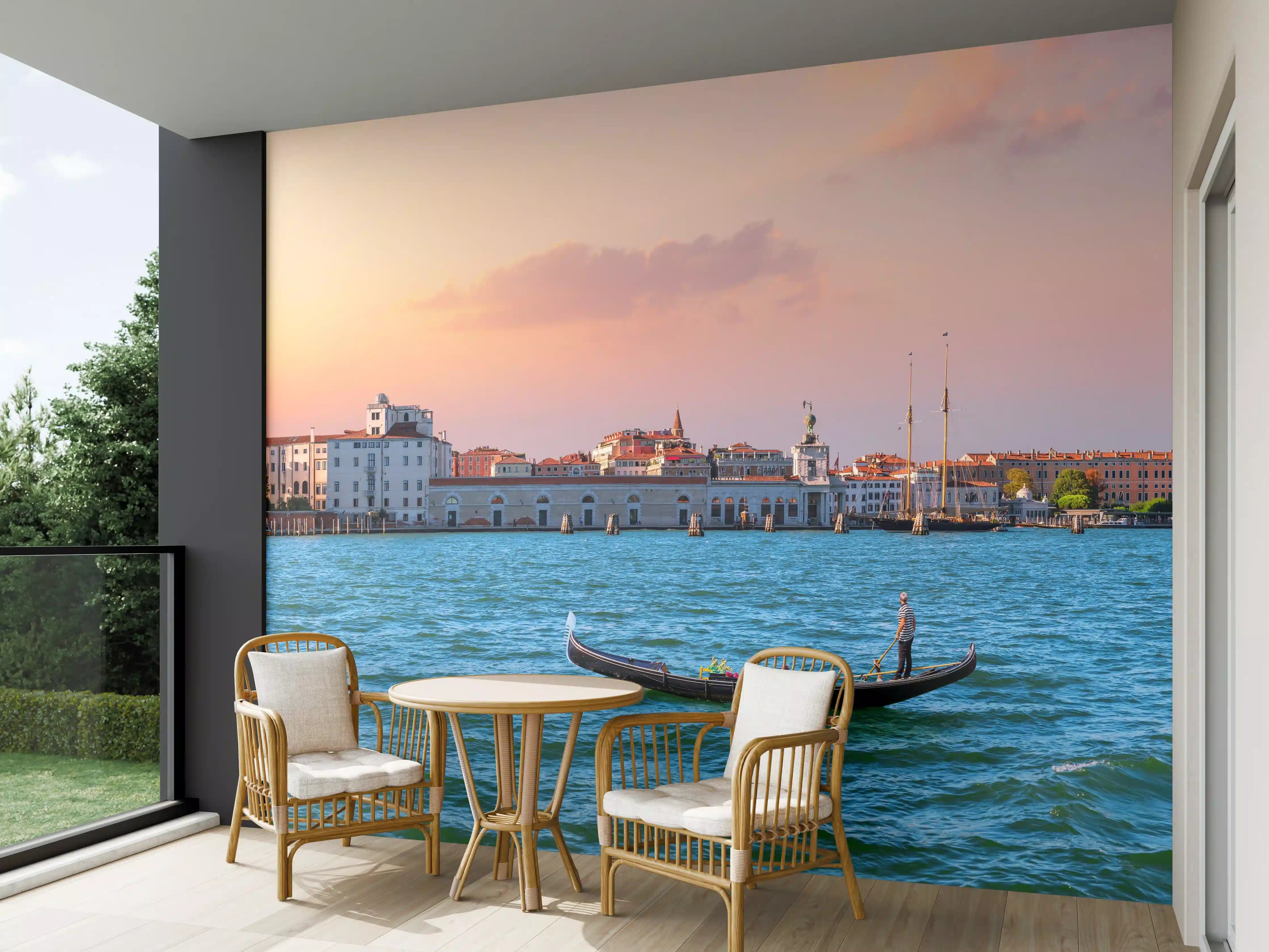Wandverkleidung außen - Venedig Skyline bei Sonnenuntergang