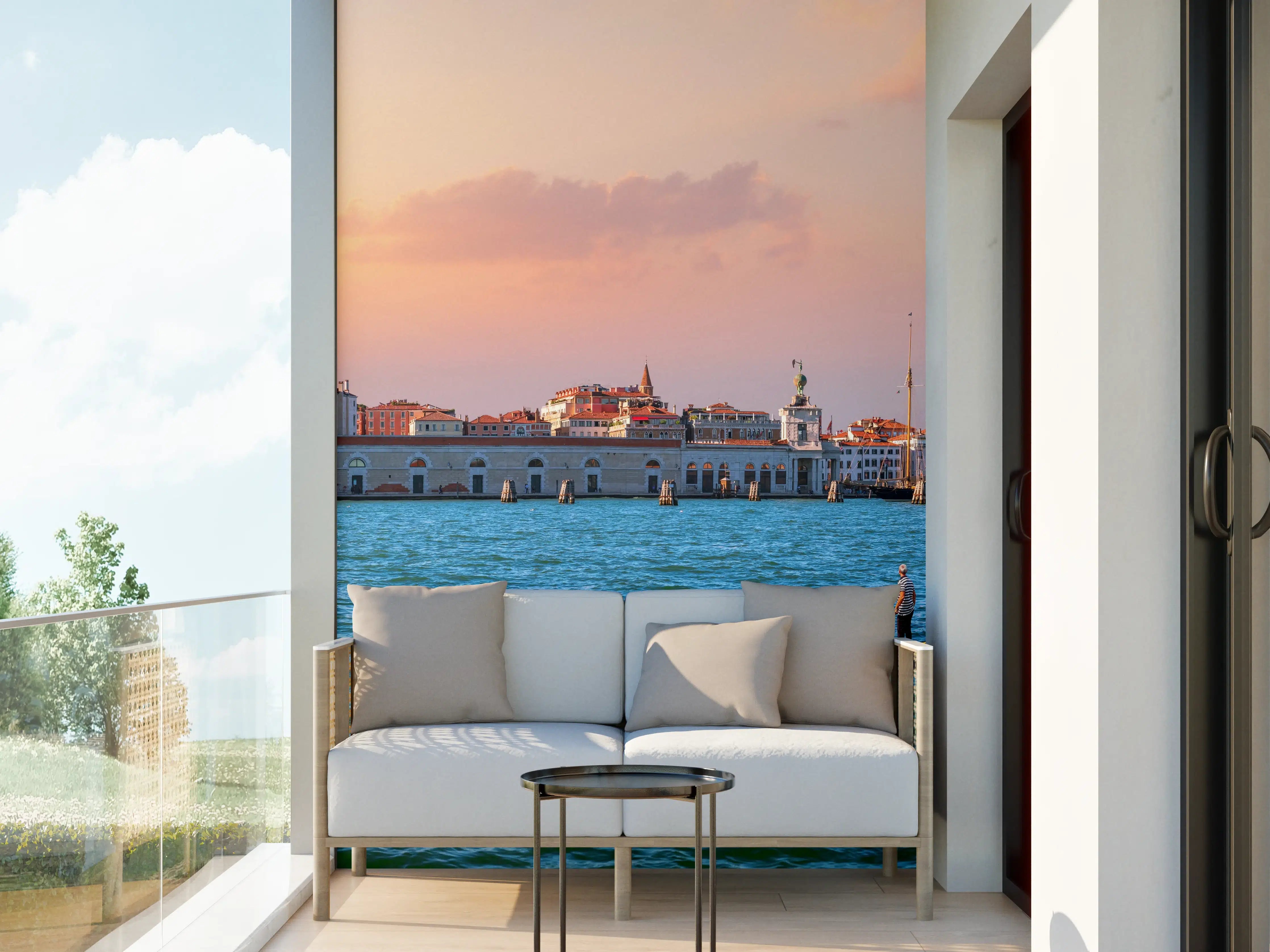 Wandverkleidung außen - Venedig Skyline bei Sonnenuntergang