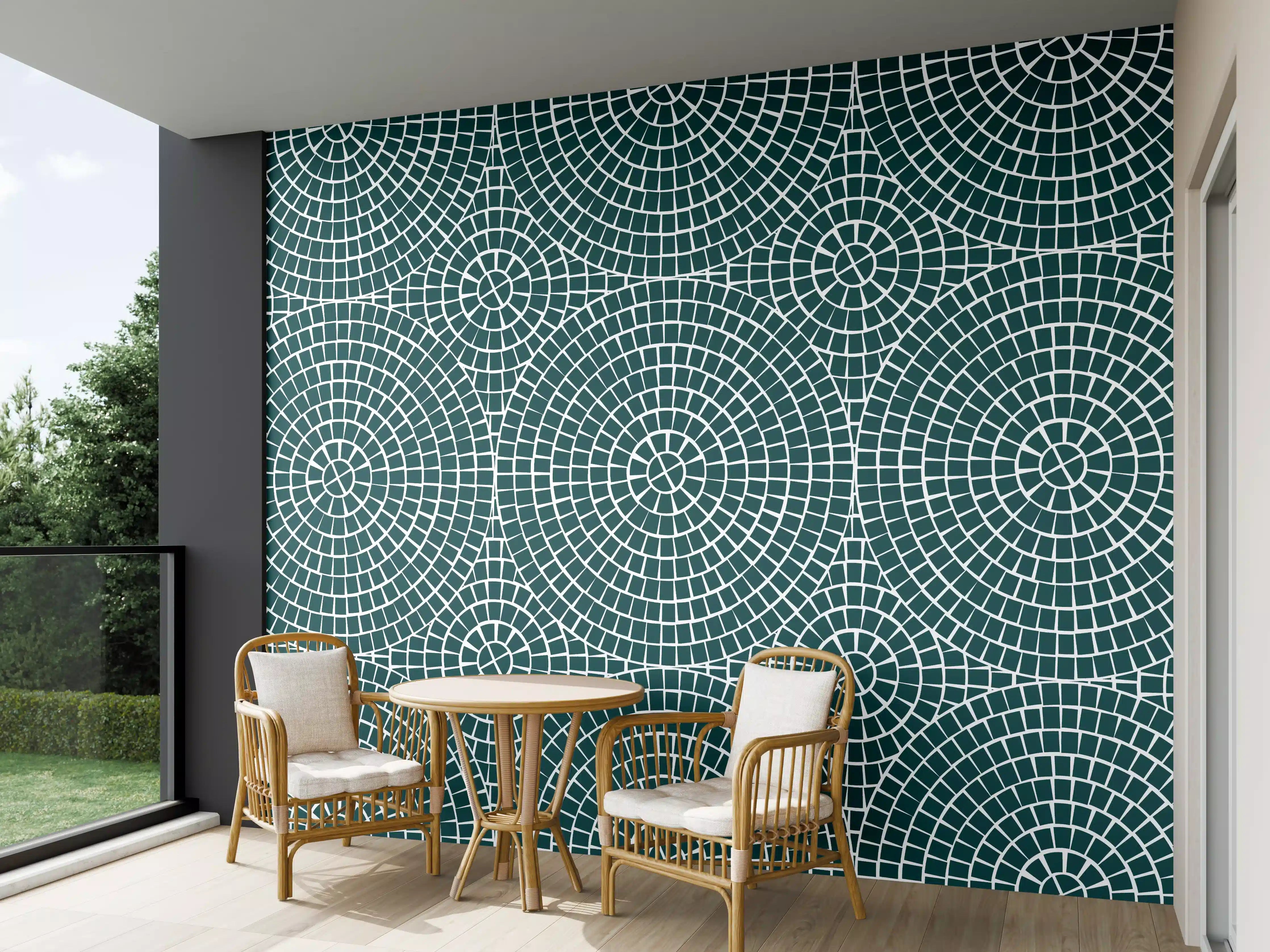 Wandverkleidung außen - Verde petrol Mosaik für Ihre Wandgestaltung