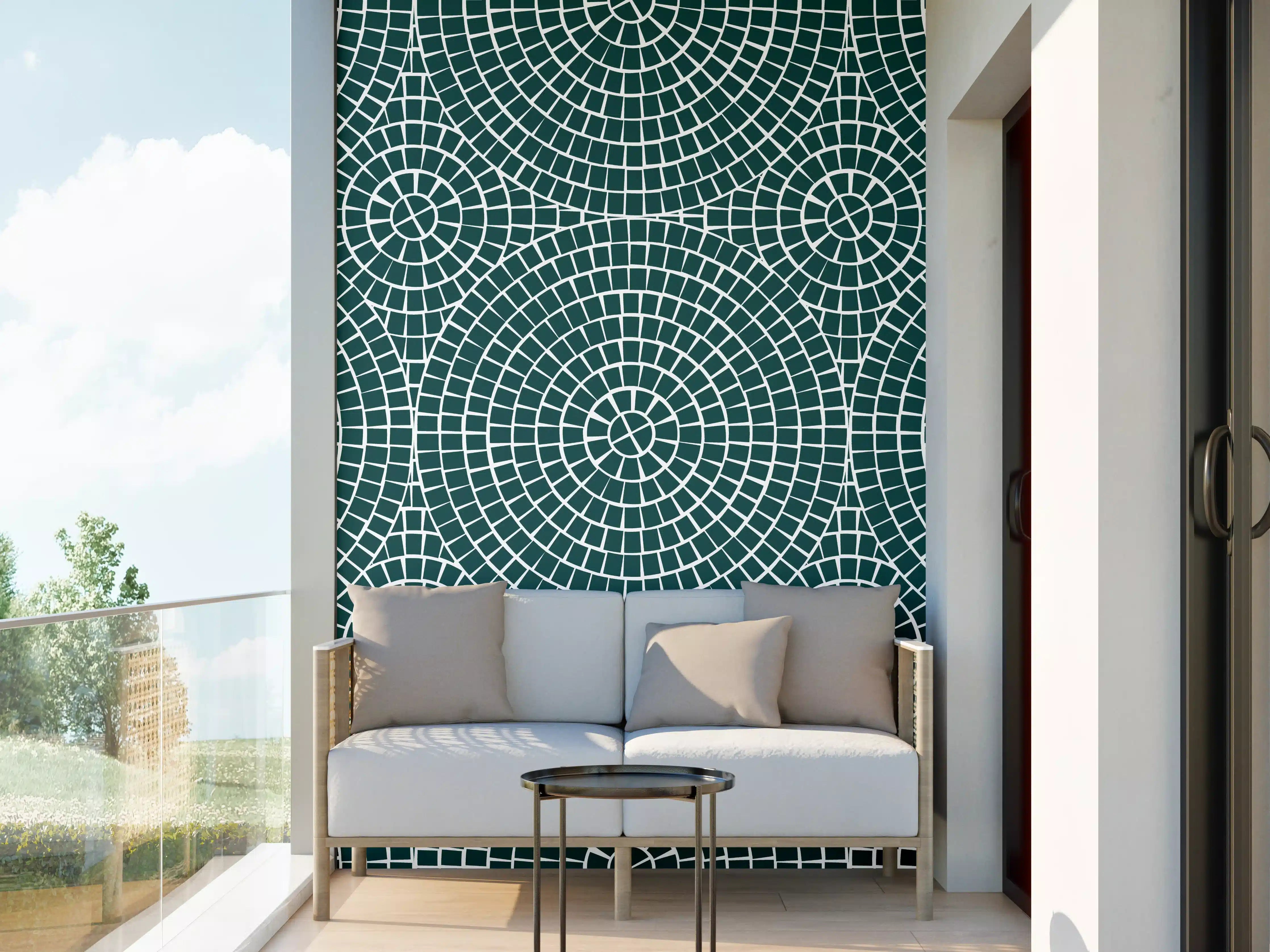 Wandverkleidung außen - Verde petrol Mosaik für Ihre Wandgestaltung