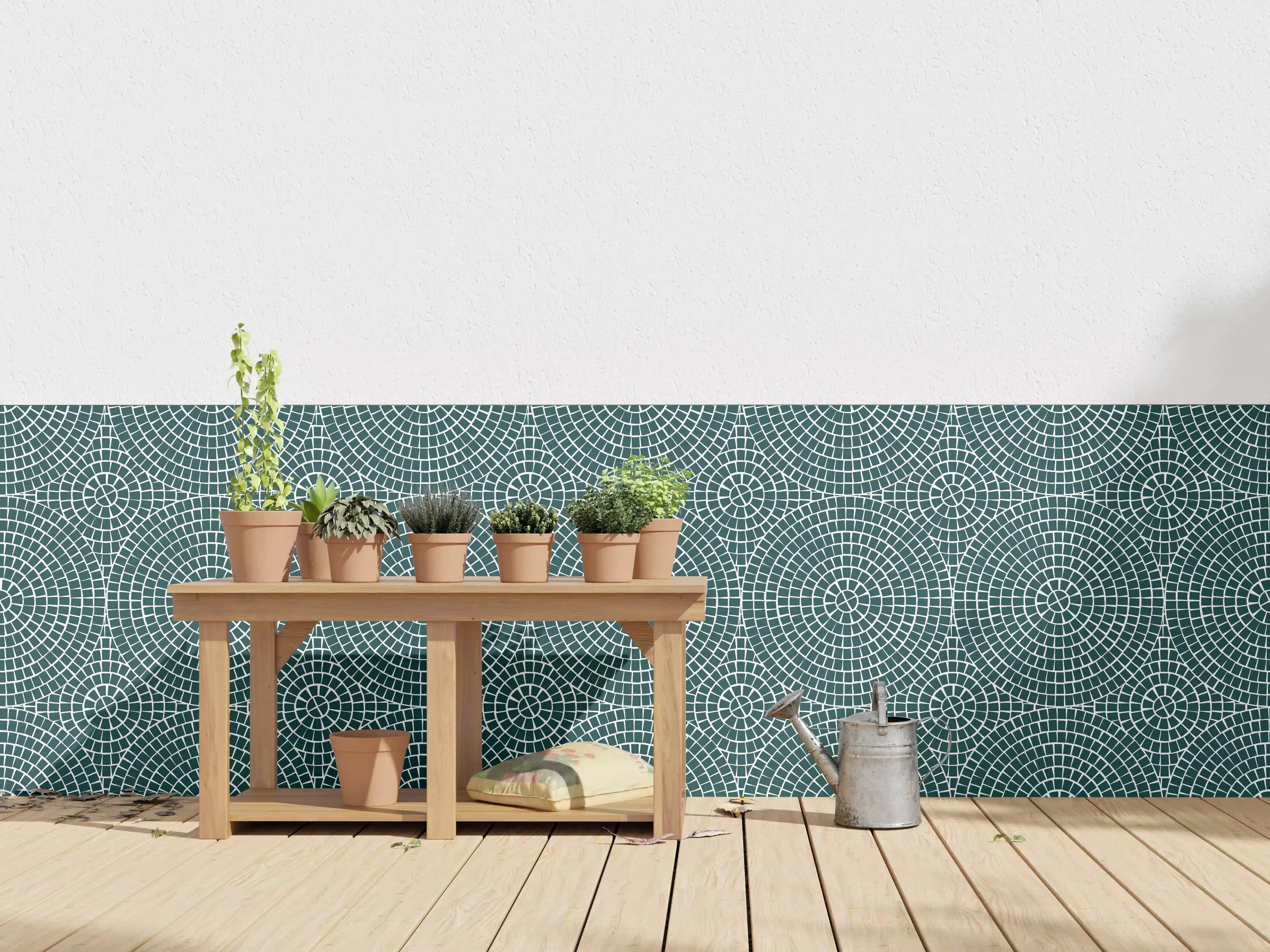 Wandverkleidung außen - Verde petrol Mosaik für Ihre Wandgestaltung