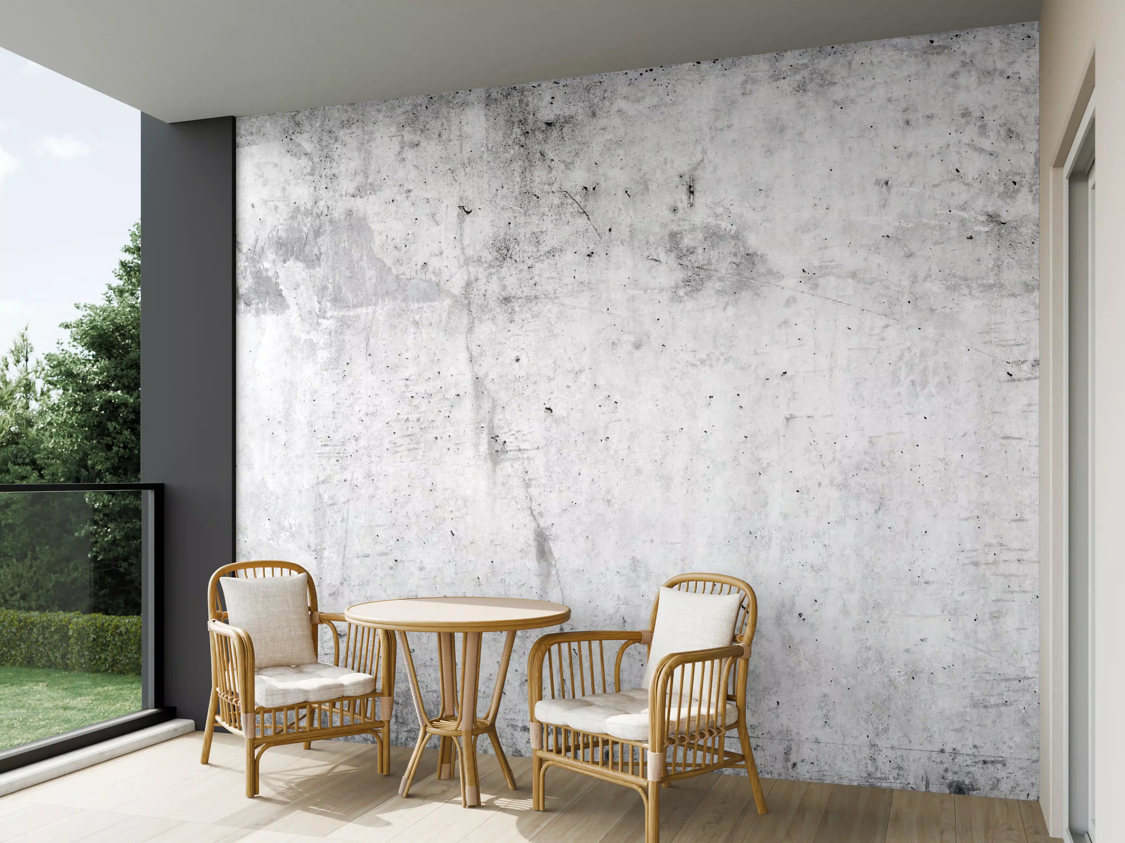 Wandverkleidung außen - Verwitterte weiße Betonwandtextur