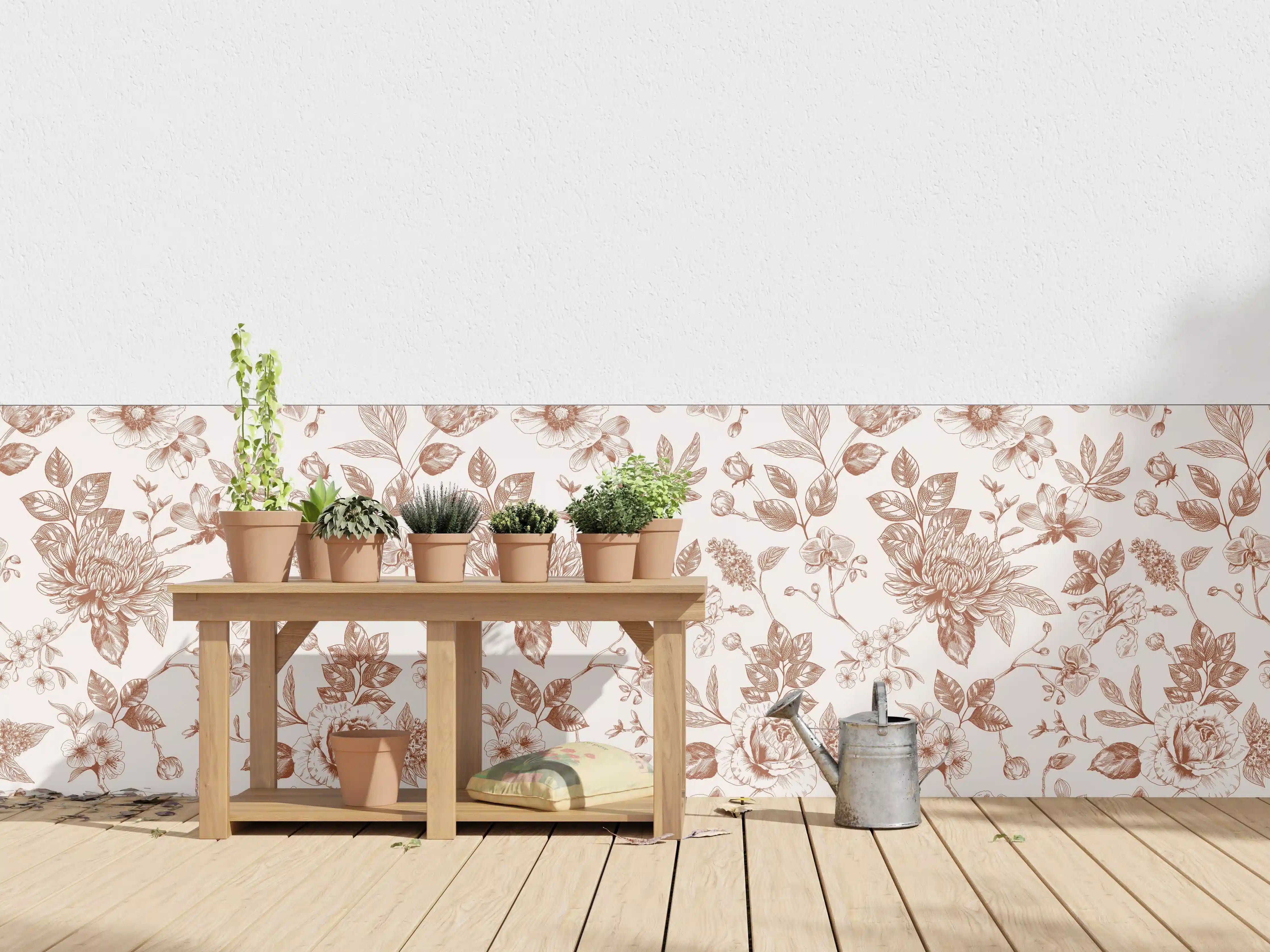 Wandverkleidung außen - Vintage Bloom Amber Blumenmuster