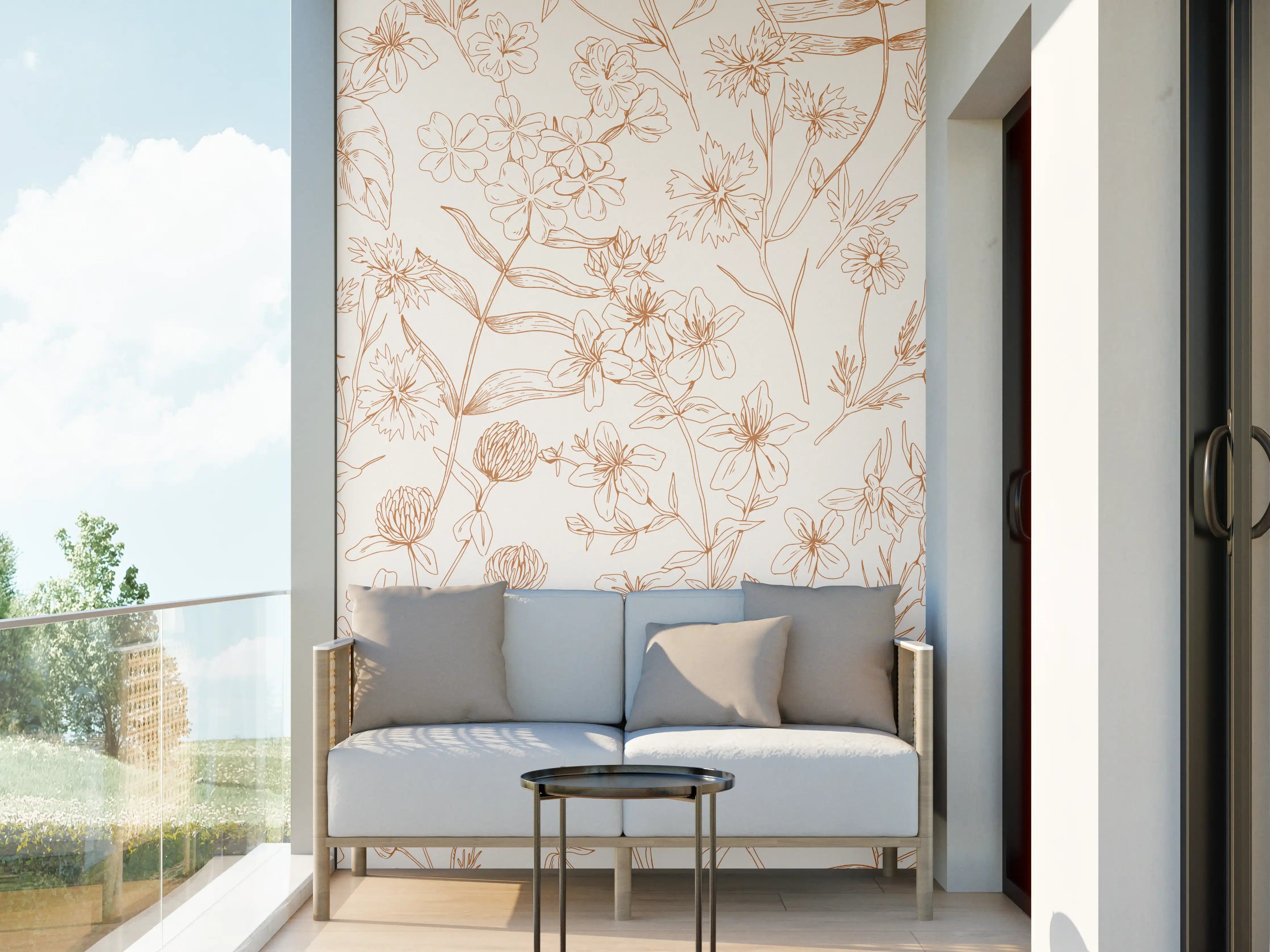 Wandverkleidung außen - Vintage Bloom Florales Muster in Rosa und Beige