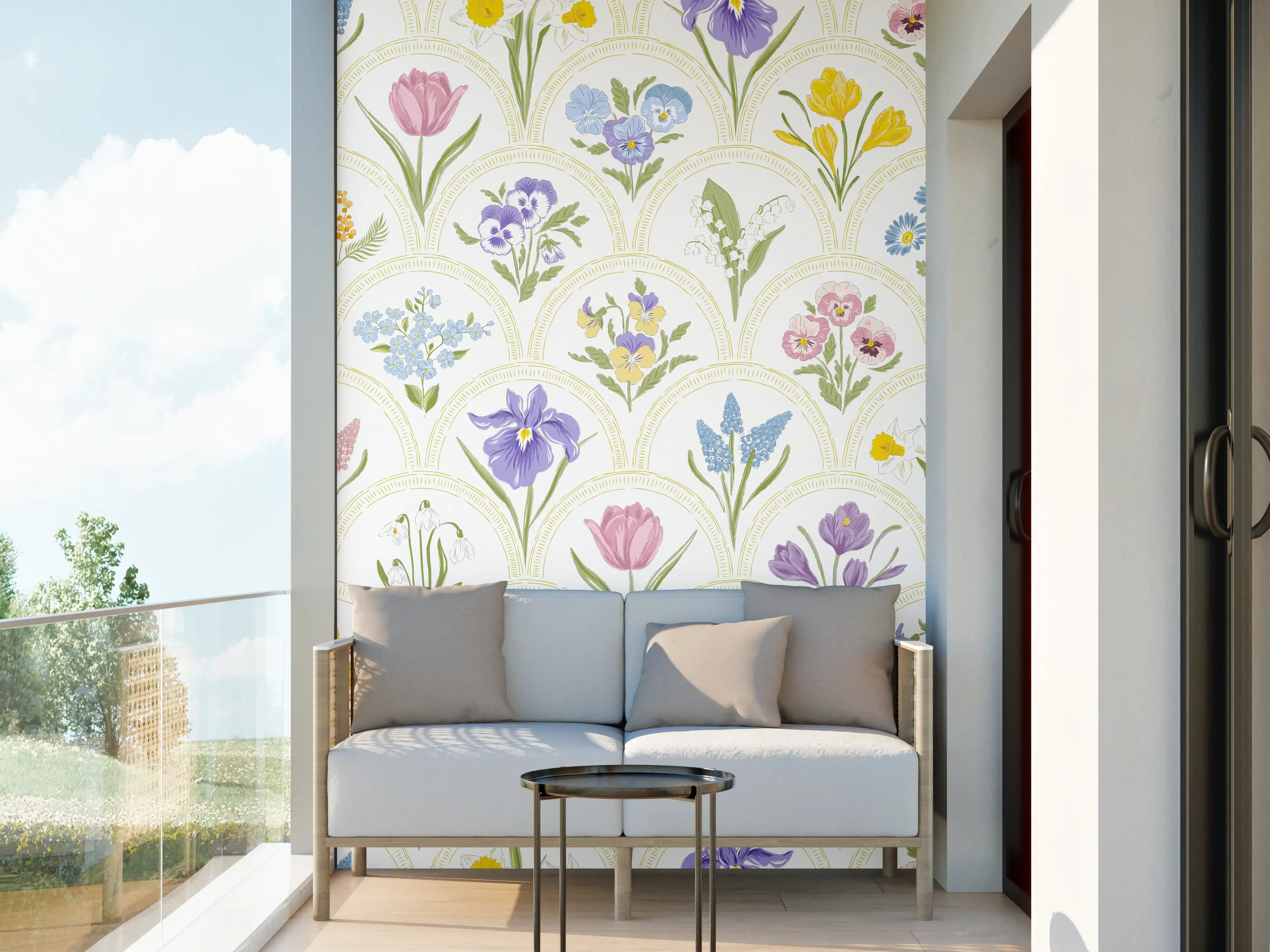Wandverkleidung außen - Vintage Bloom Pastell-Blumentapete