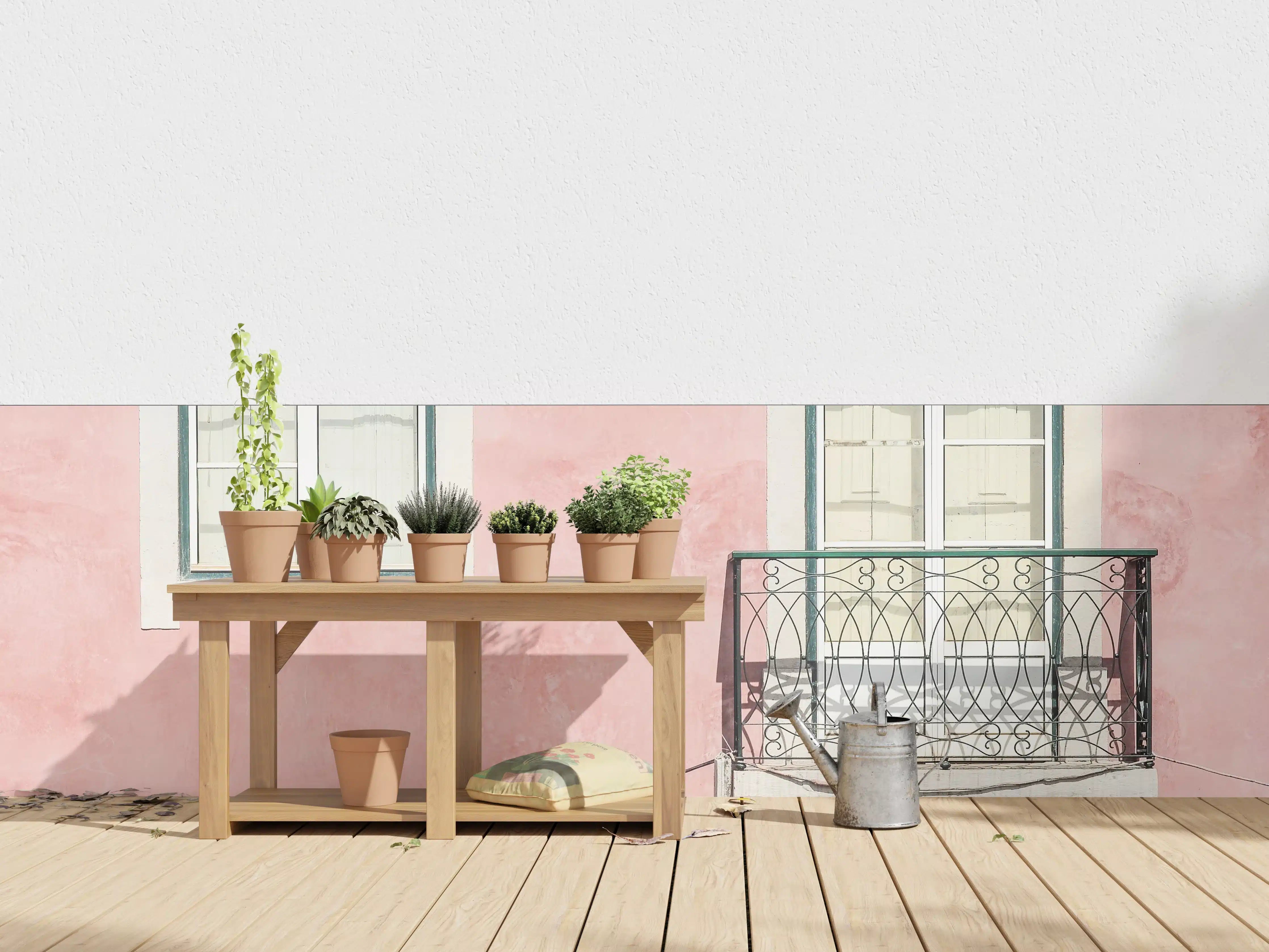 Wandverkleidung außen - Vintage Fassade in Pastellrosa