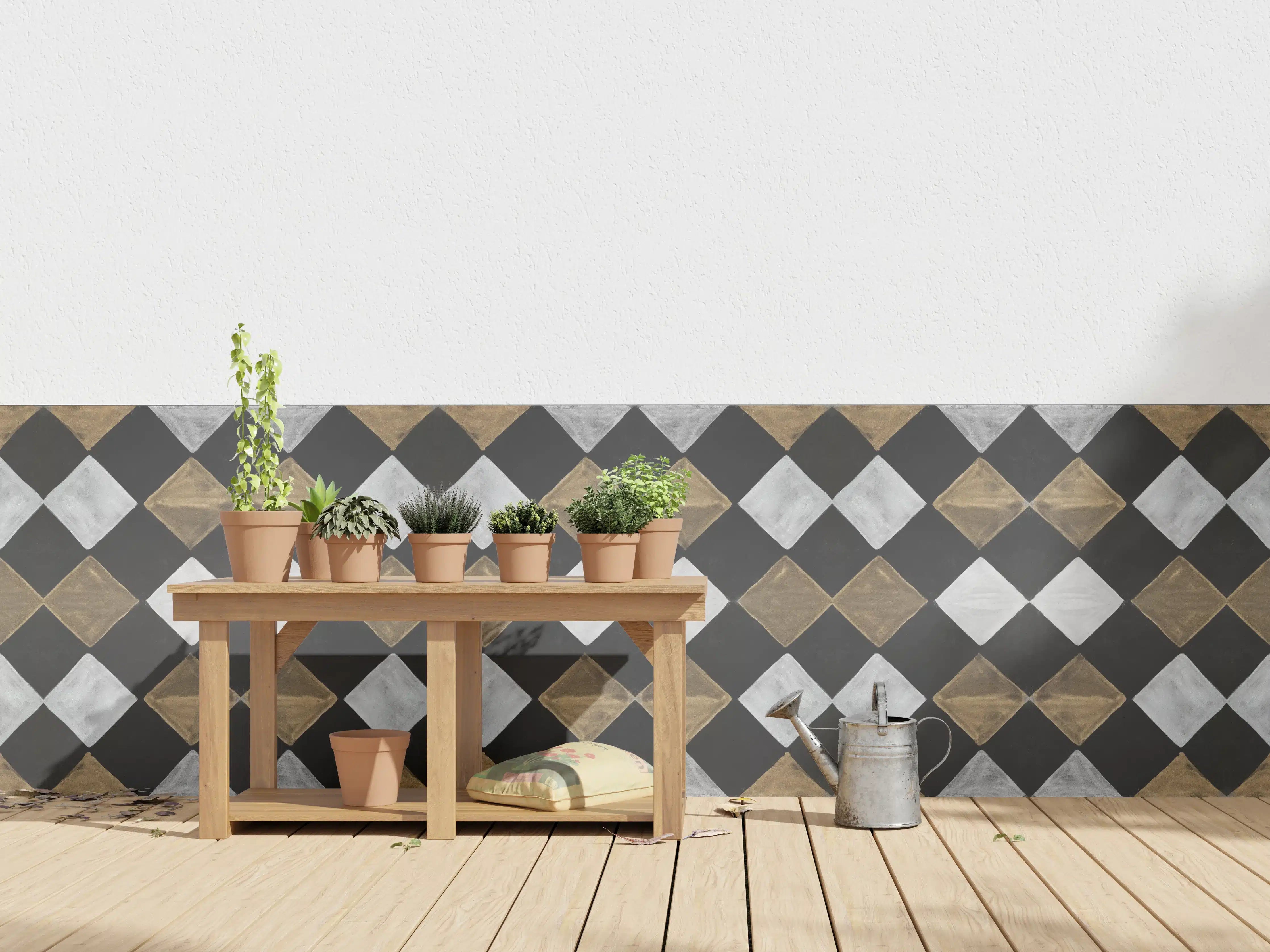 Wandverkleidung außen - Vintage Mosaik Fliesentapete