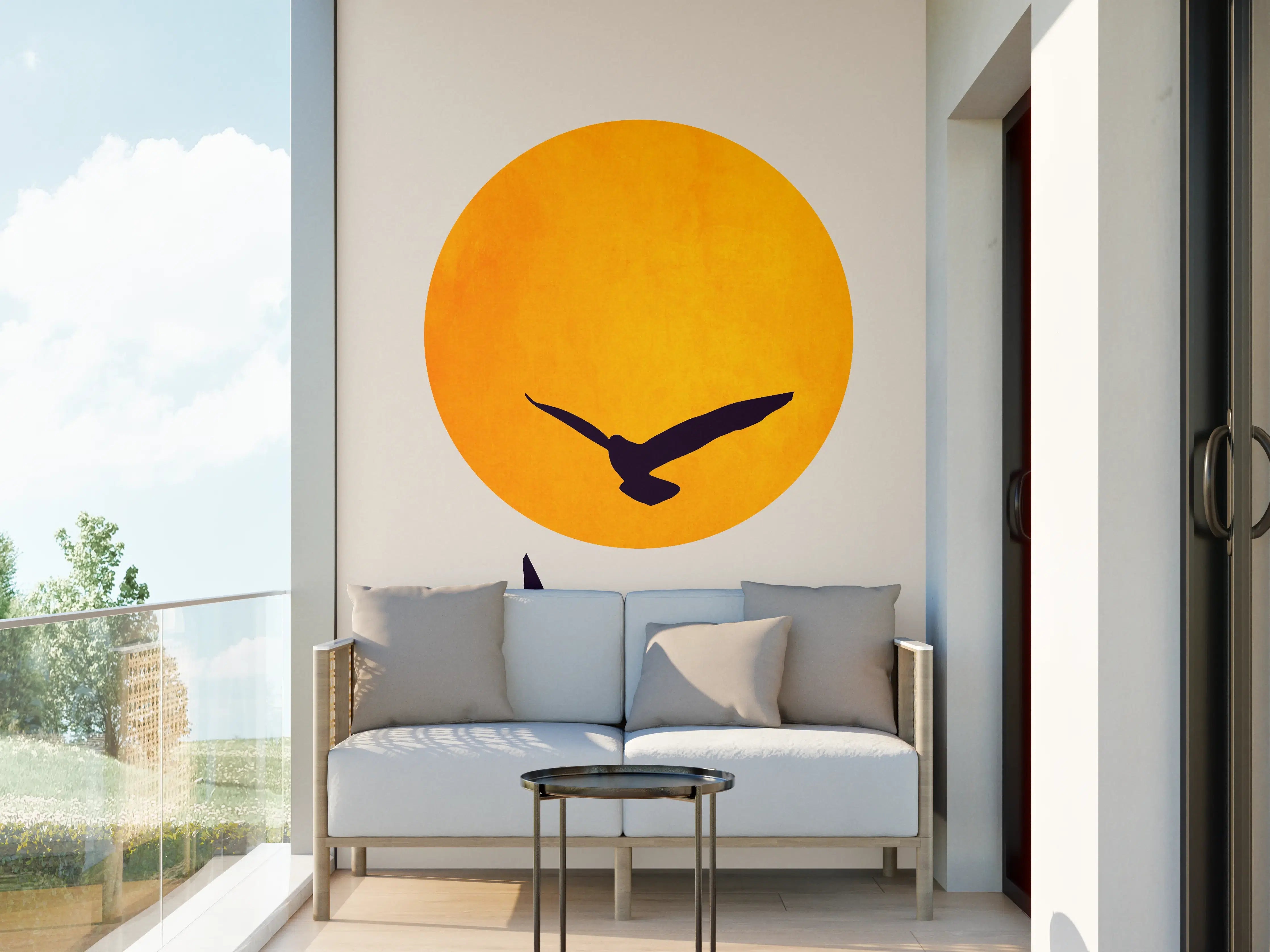 Wandverkleidung außen - Vögel im Himmel - Grafik