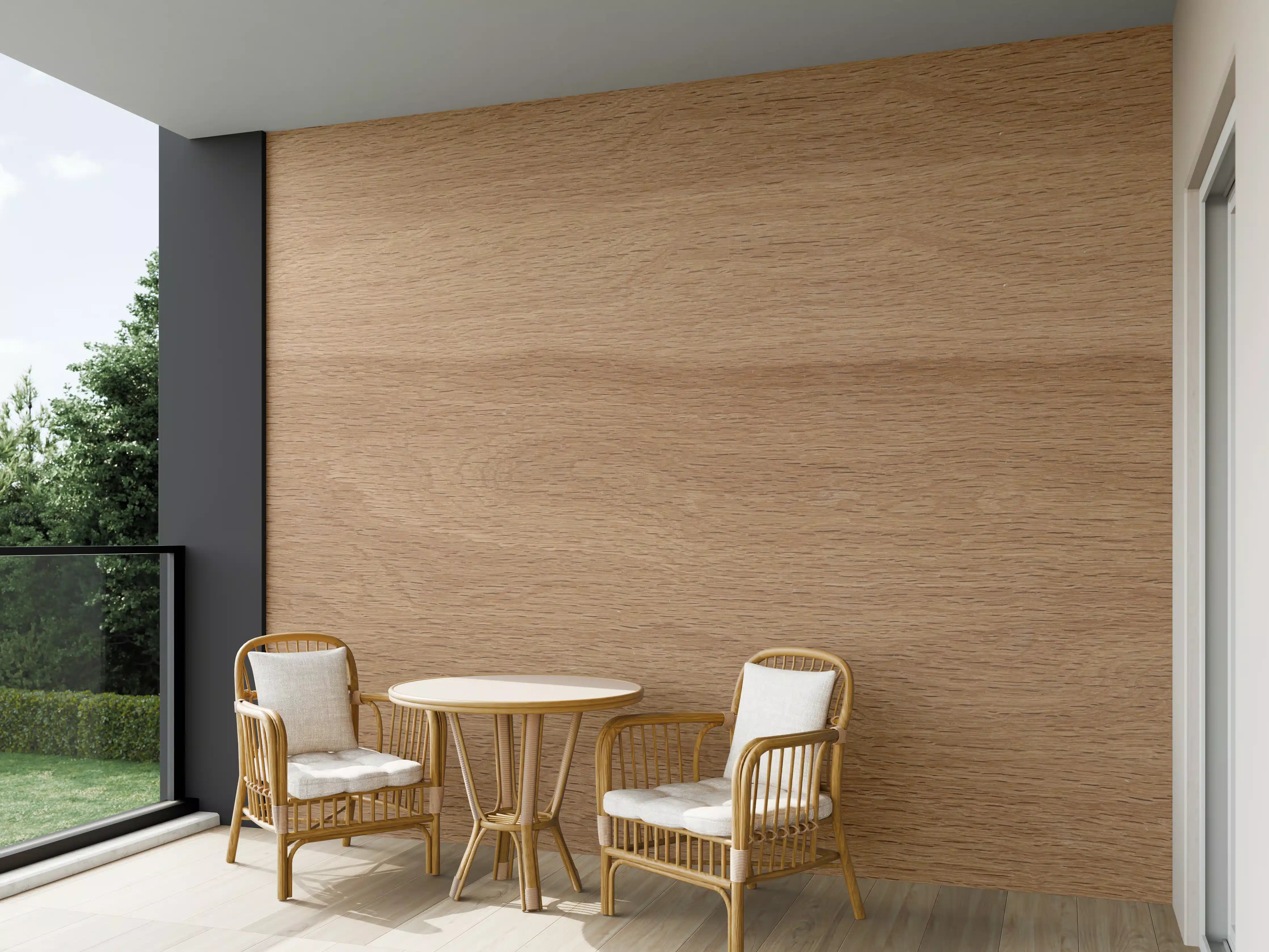 Wandverkleidung außen - Warmbraune Eichenholz-Textur