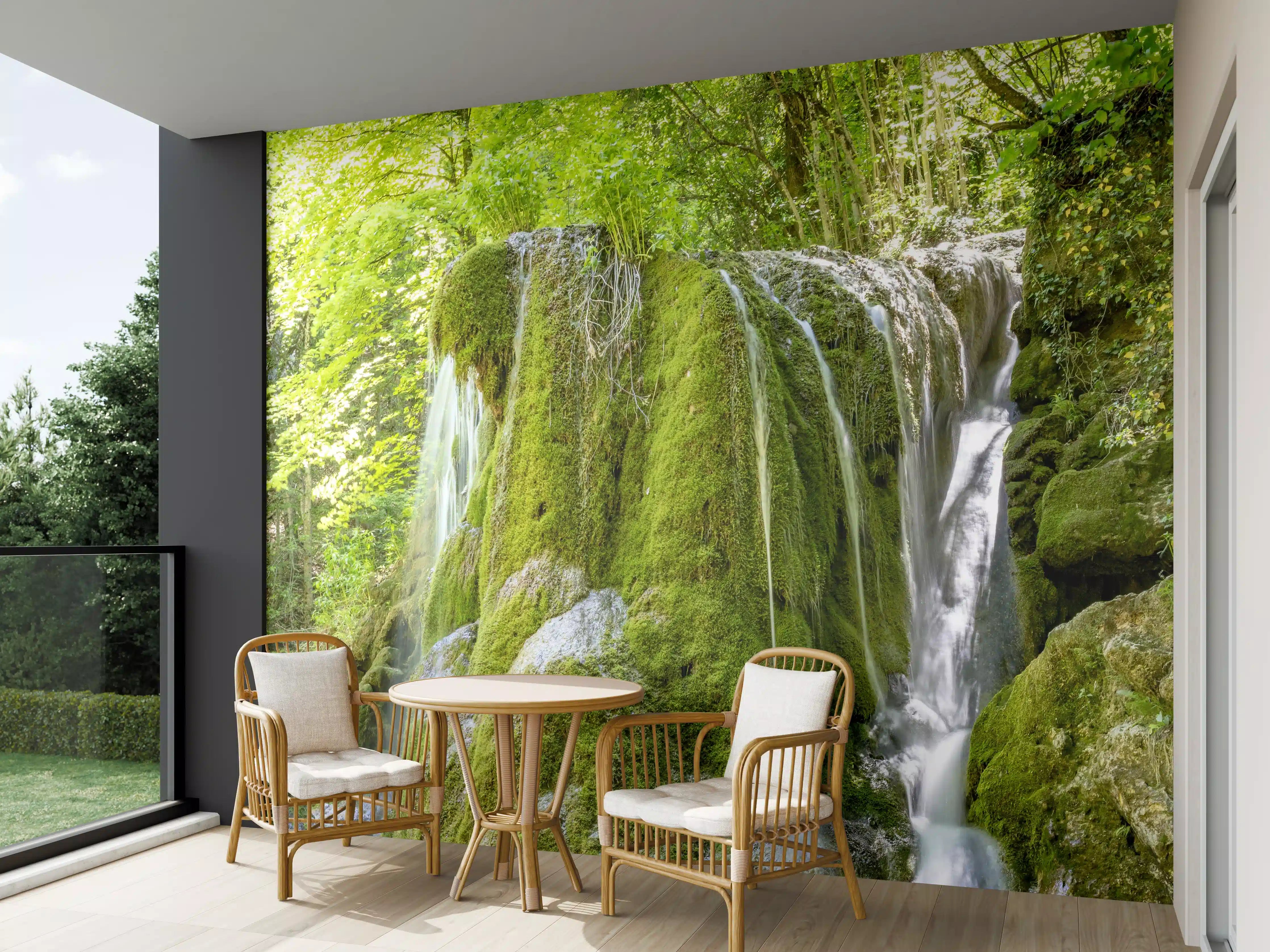 Wandverkleidung außen - Wasserfall im Wald - Sevastopol