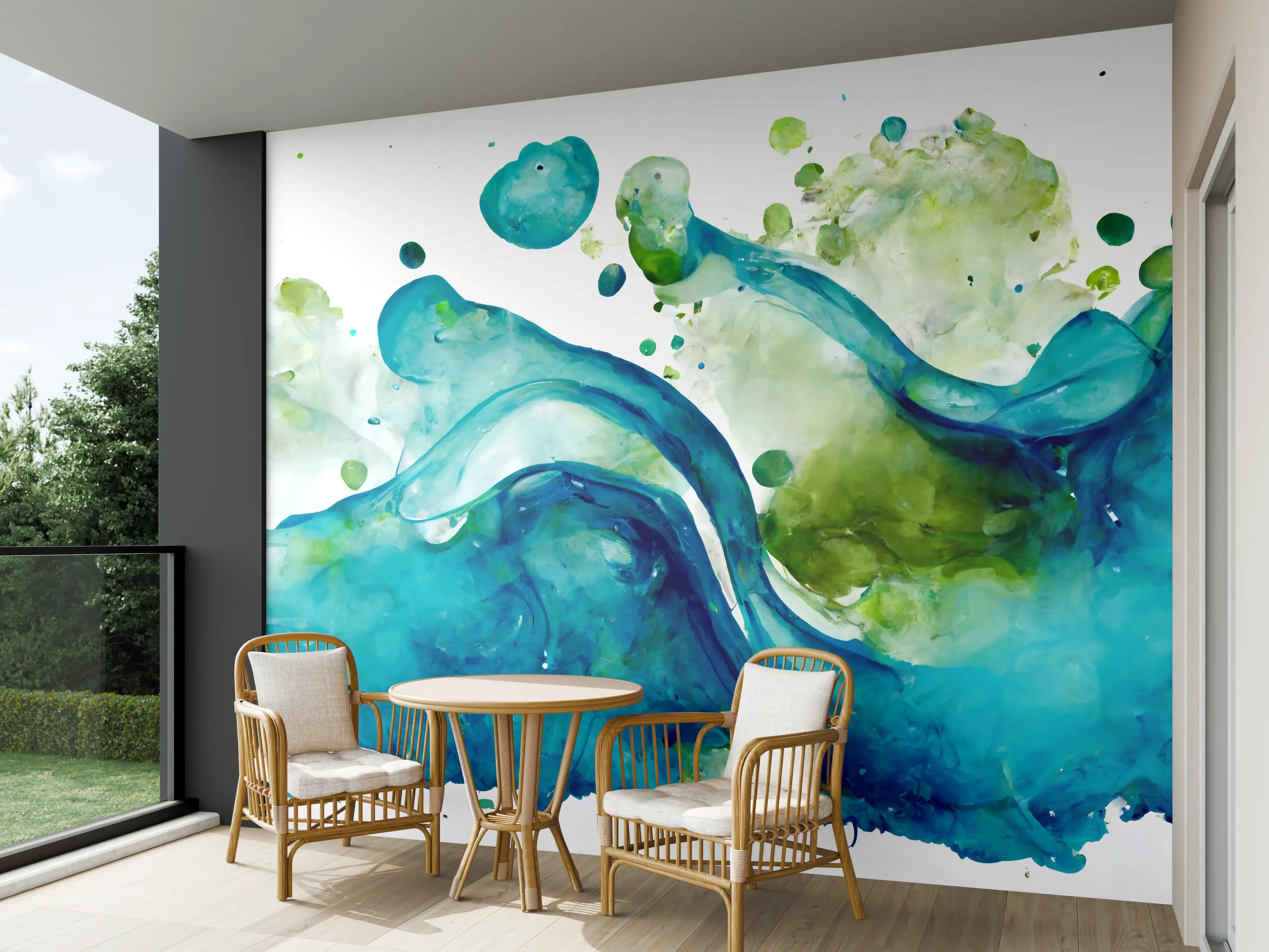 Wandverkleidung außen - Wassertropfen - Kunstmalerei
