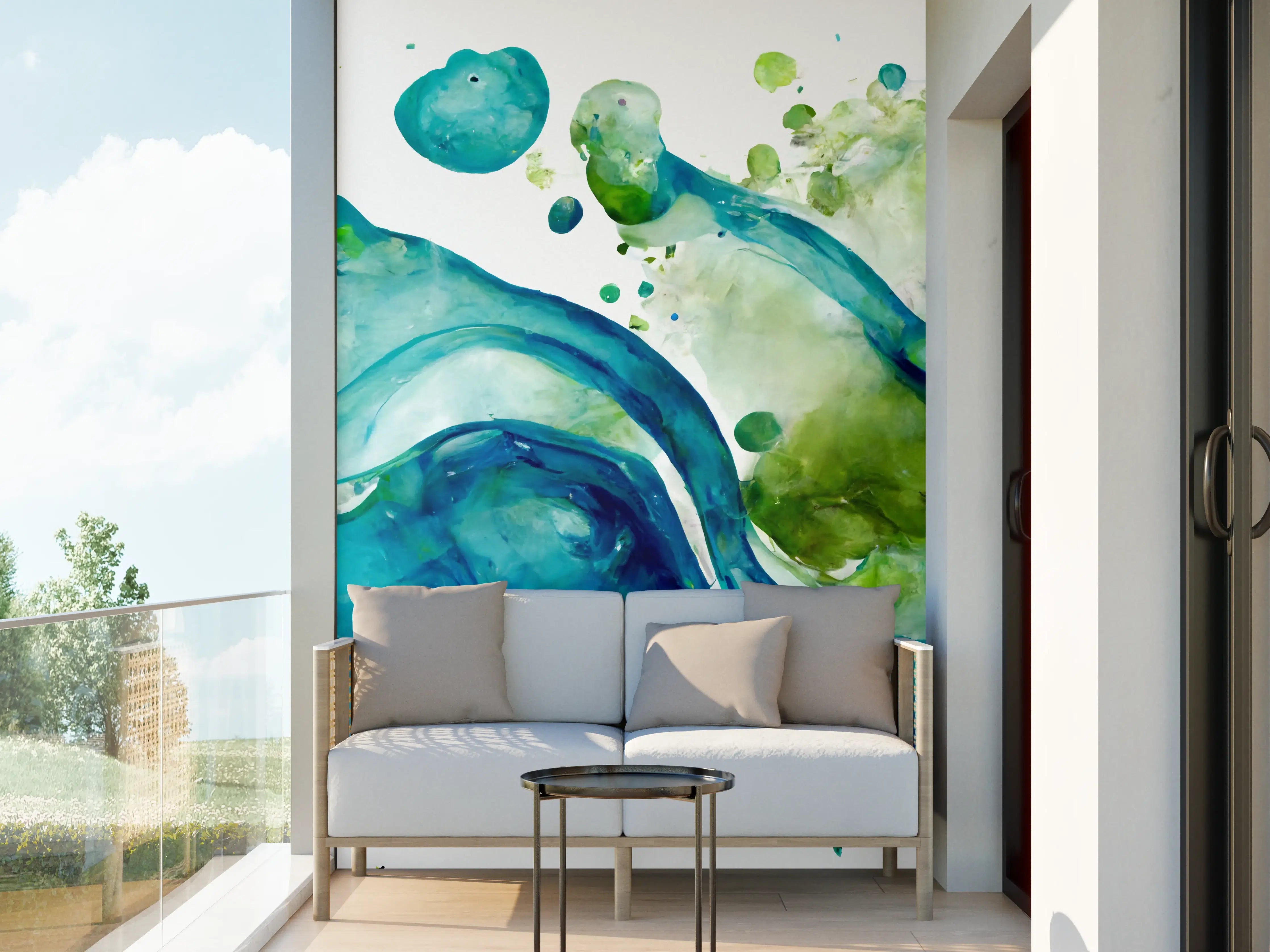 Wandverkleidung außen - Wassertropfen - Kunstmalerei