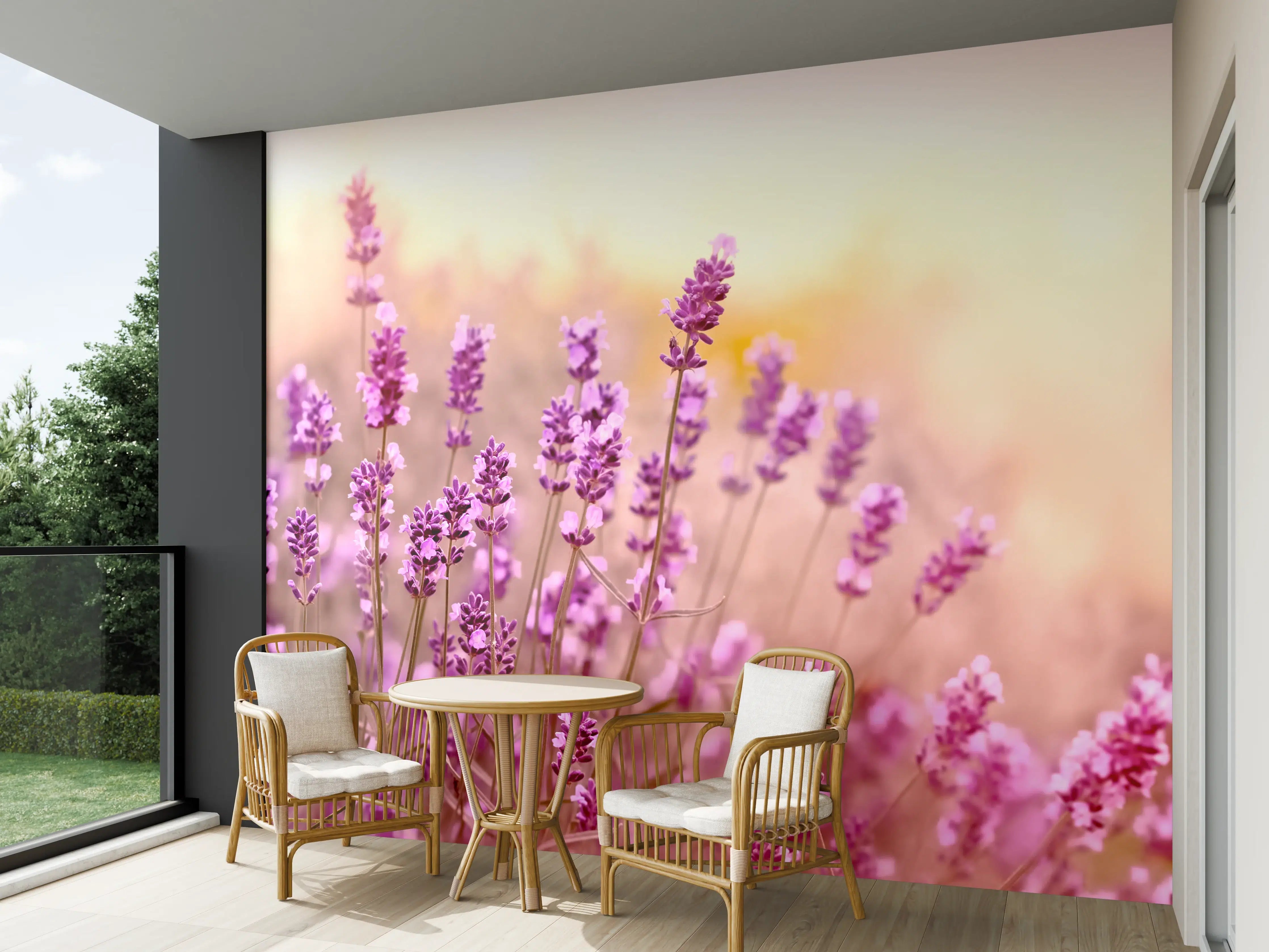 Wandverkleidung außen - Weicher und selektiver Fokus auf Lavendelblüte