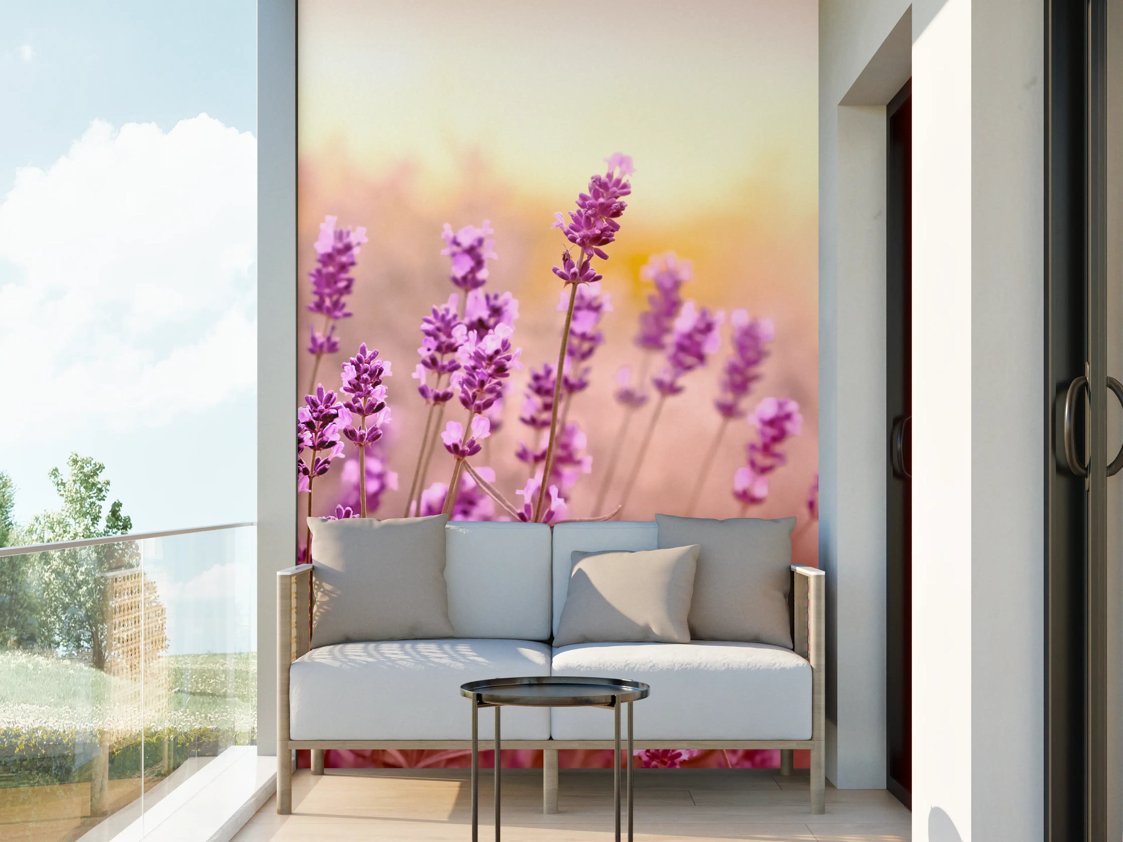 Wandverkleidung außen - Weicher und selektiver Fokus auf Lavendelblüte