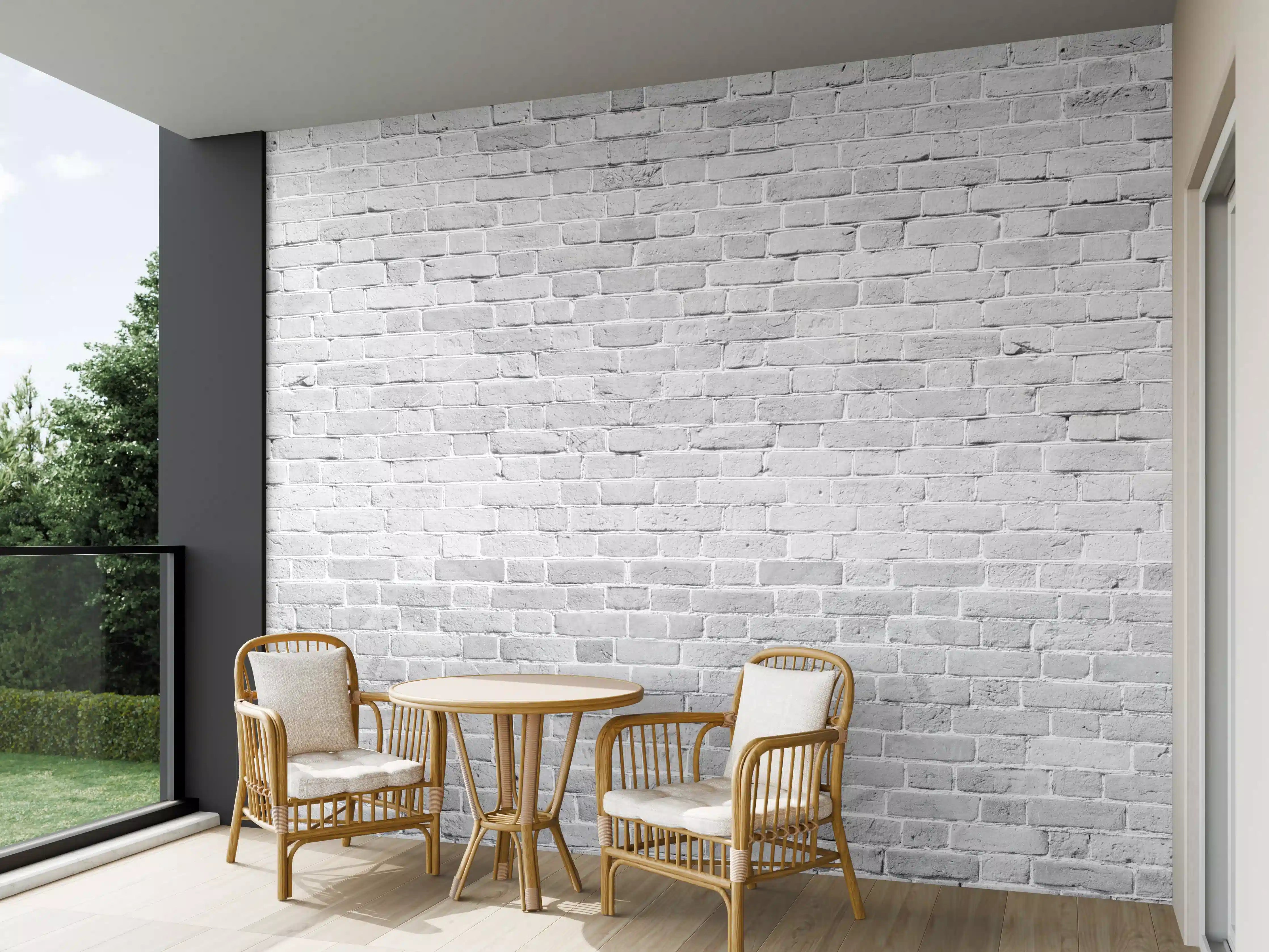 Wandverkleidung außen - Weiß gewaschene Ziegelwand Textur
