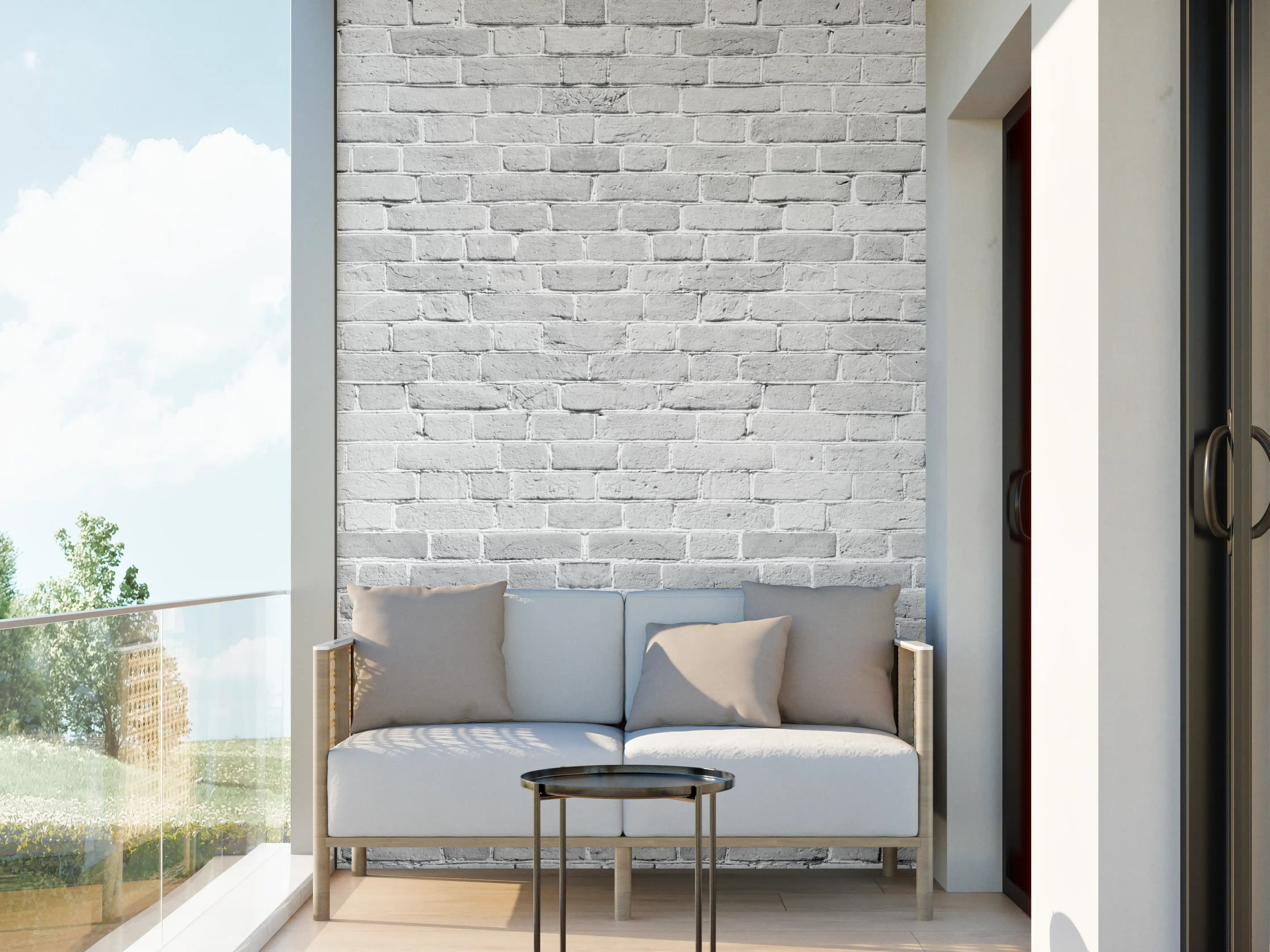 Wandverkleidung außen - Weiß gewaschene Ziegelwand Textur