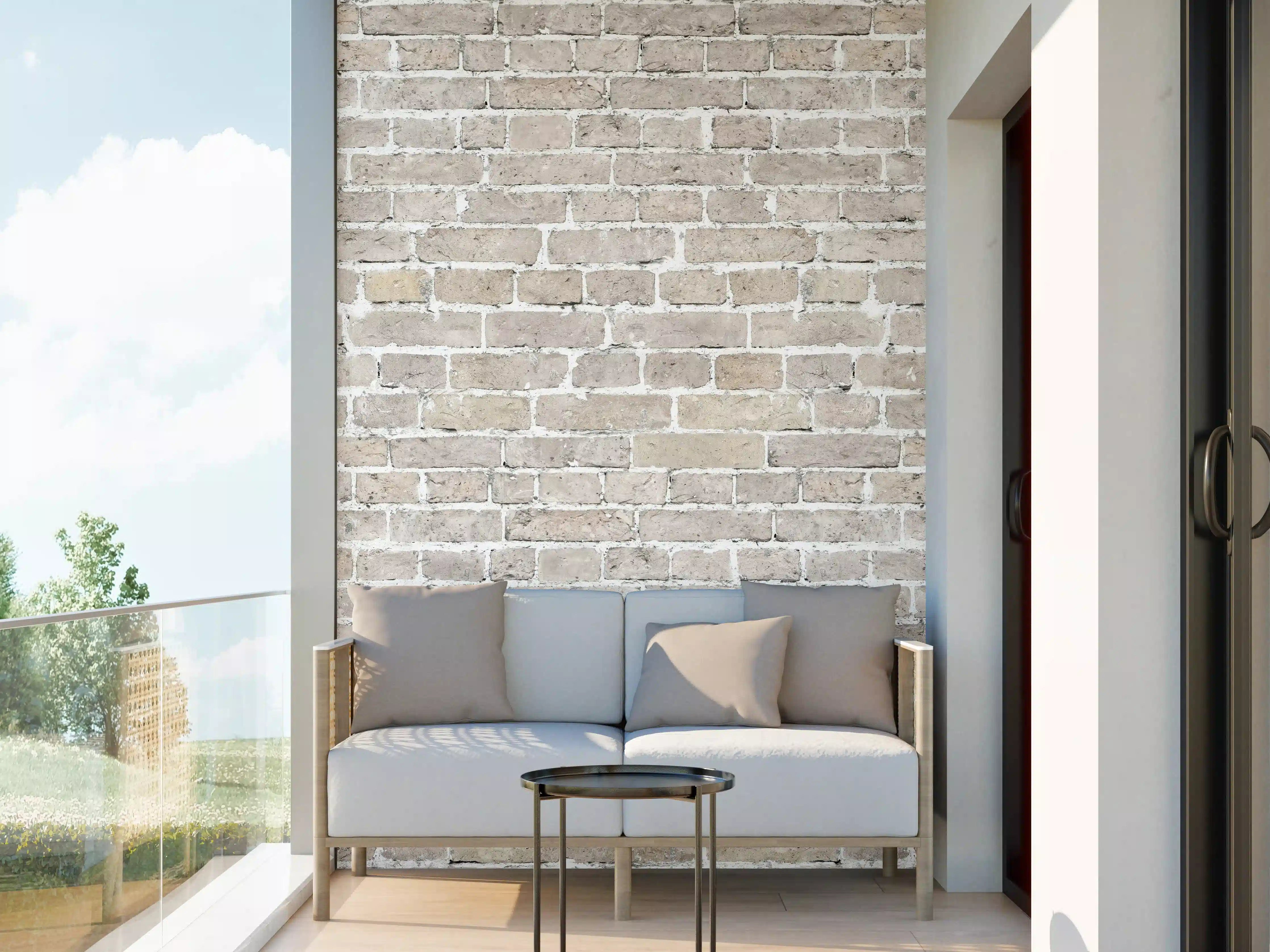 Wandverkleidung außen - Weiß gewaschenes altes Mauerpanorama