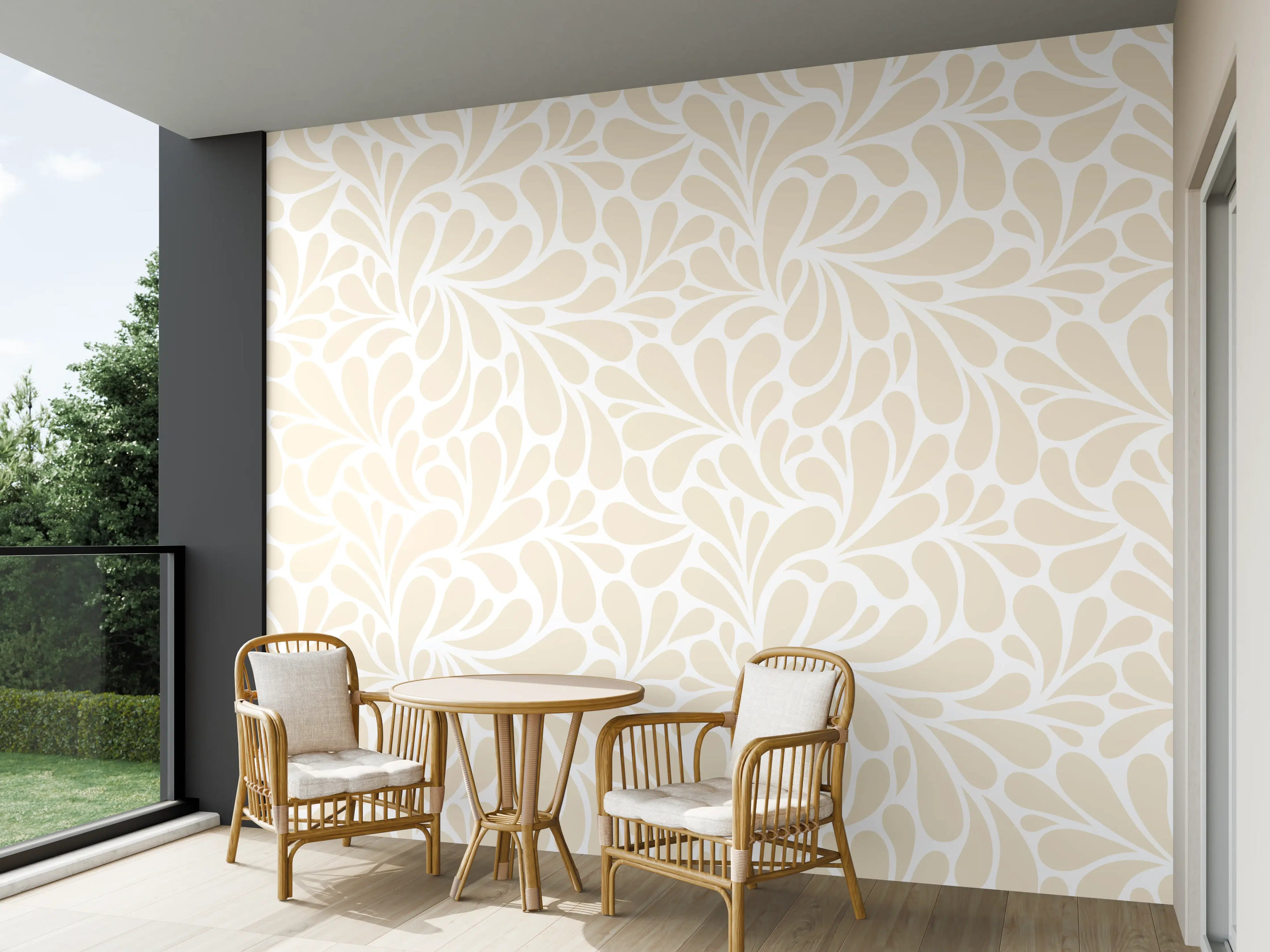 Wandverkleidung außen - Weiße Blumenmauer mit zarten Akzenten