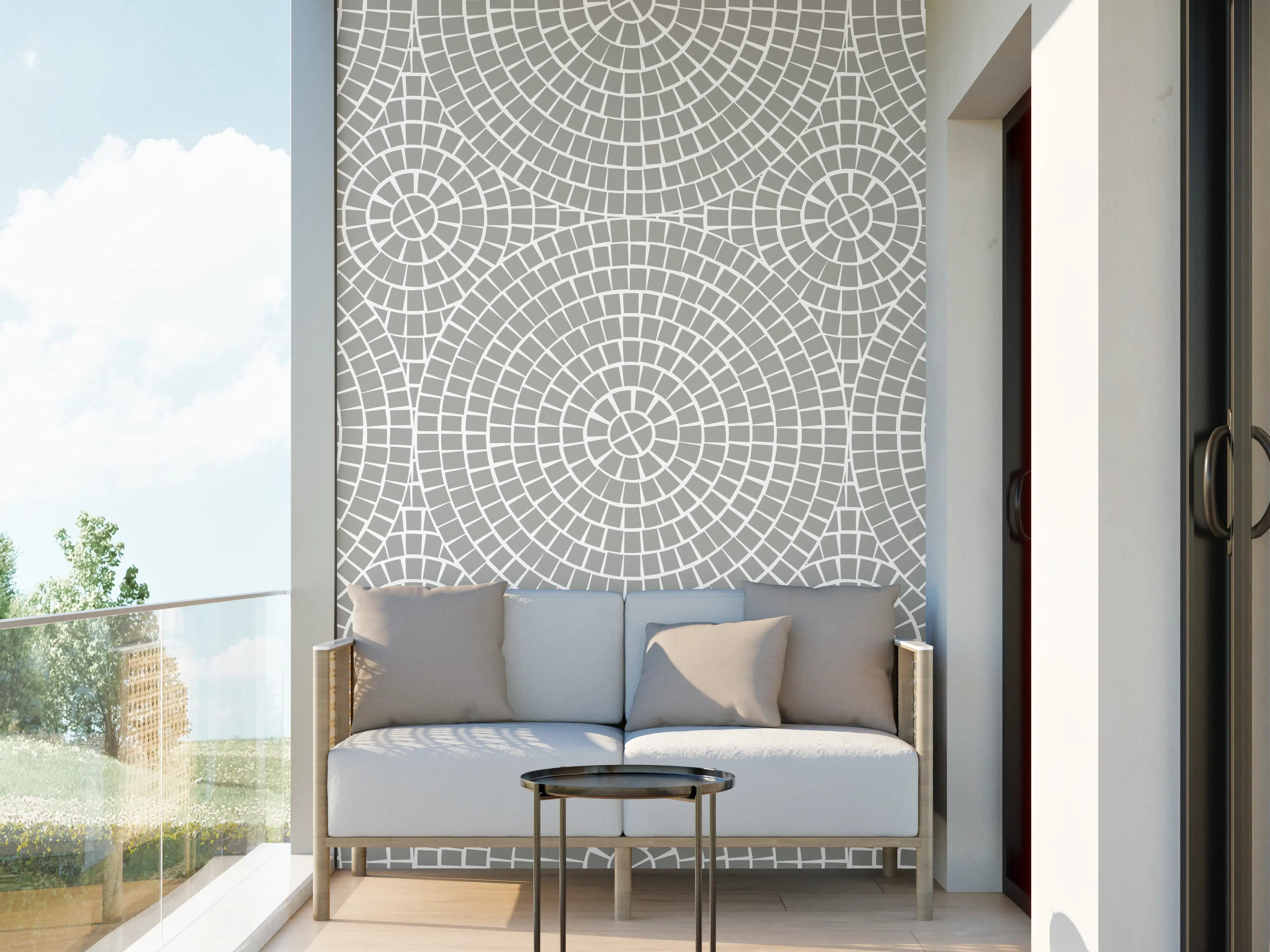 Wandverkleidung außen - Weiße Grautöne Mosaikfliese