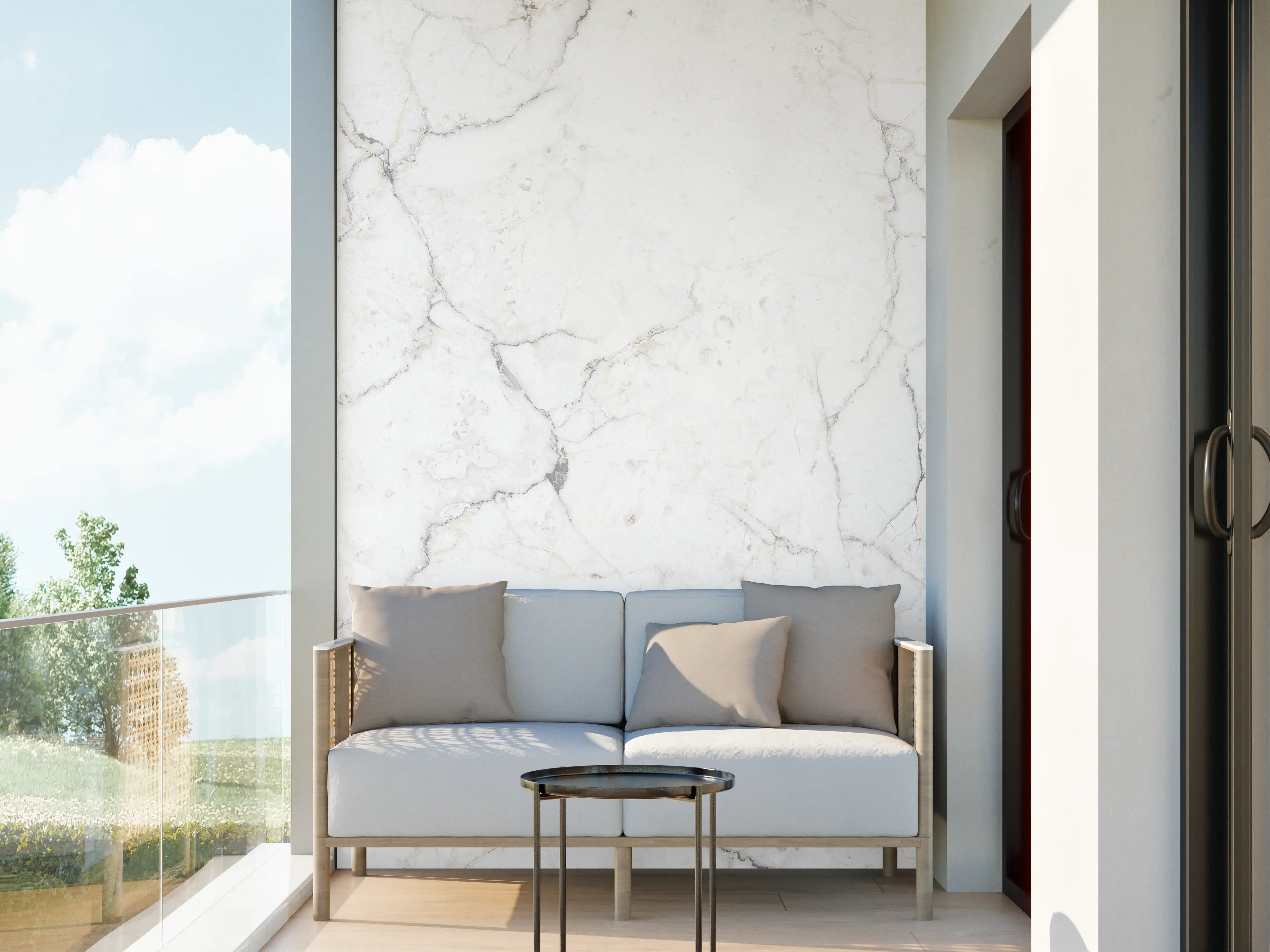 Wandverkleidung außen - Weiße Marmor - Beton Textur