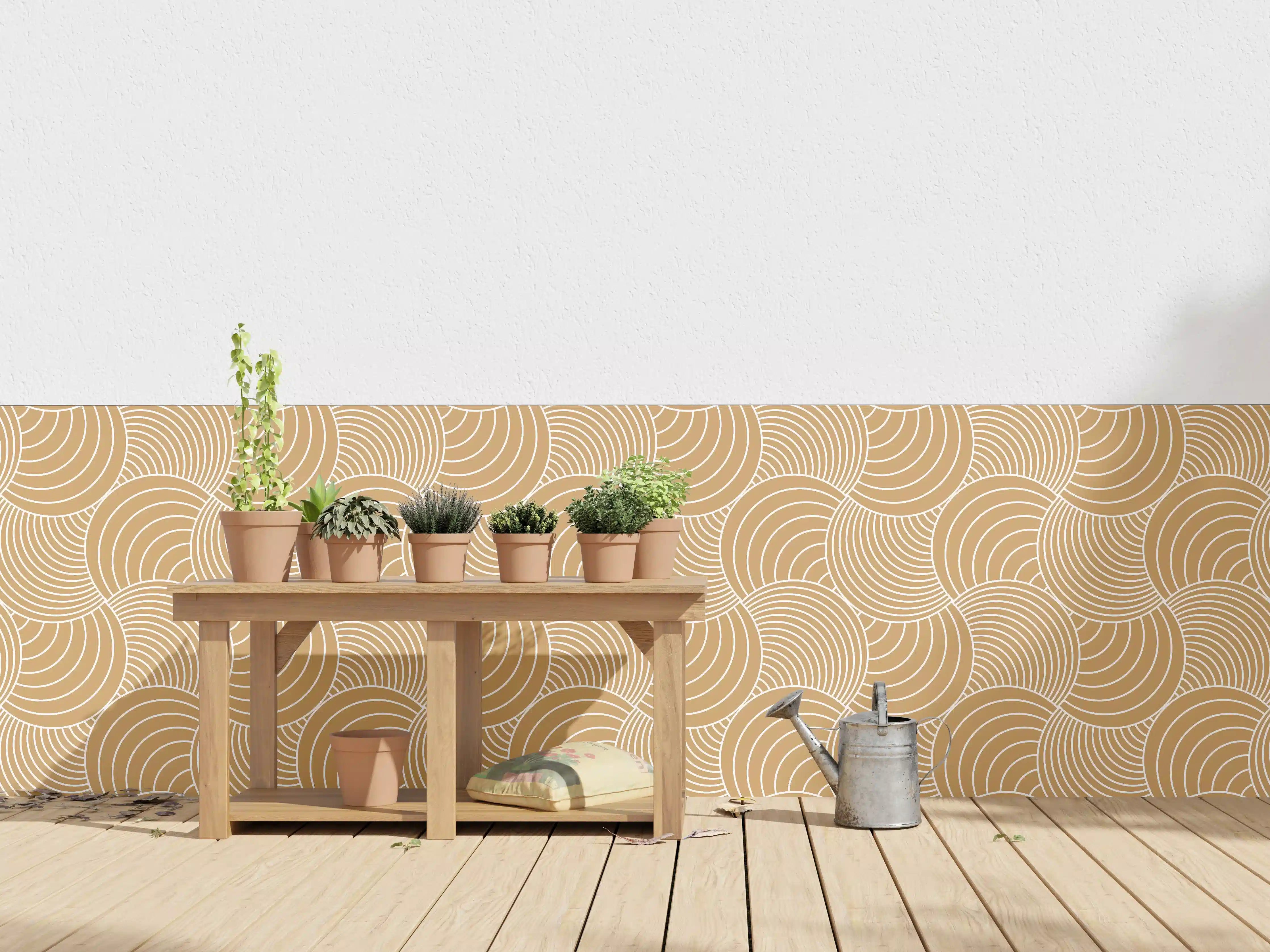 Wandverkleidung außen - Weiße Musterwand mit sanften Linien