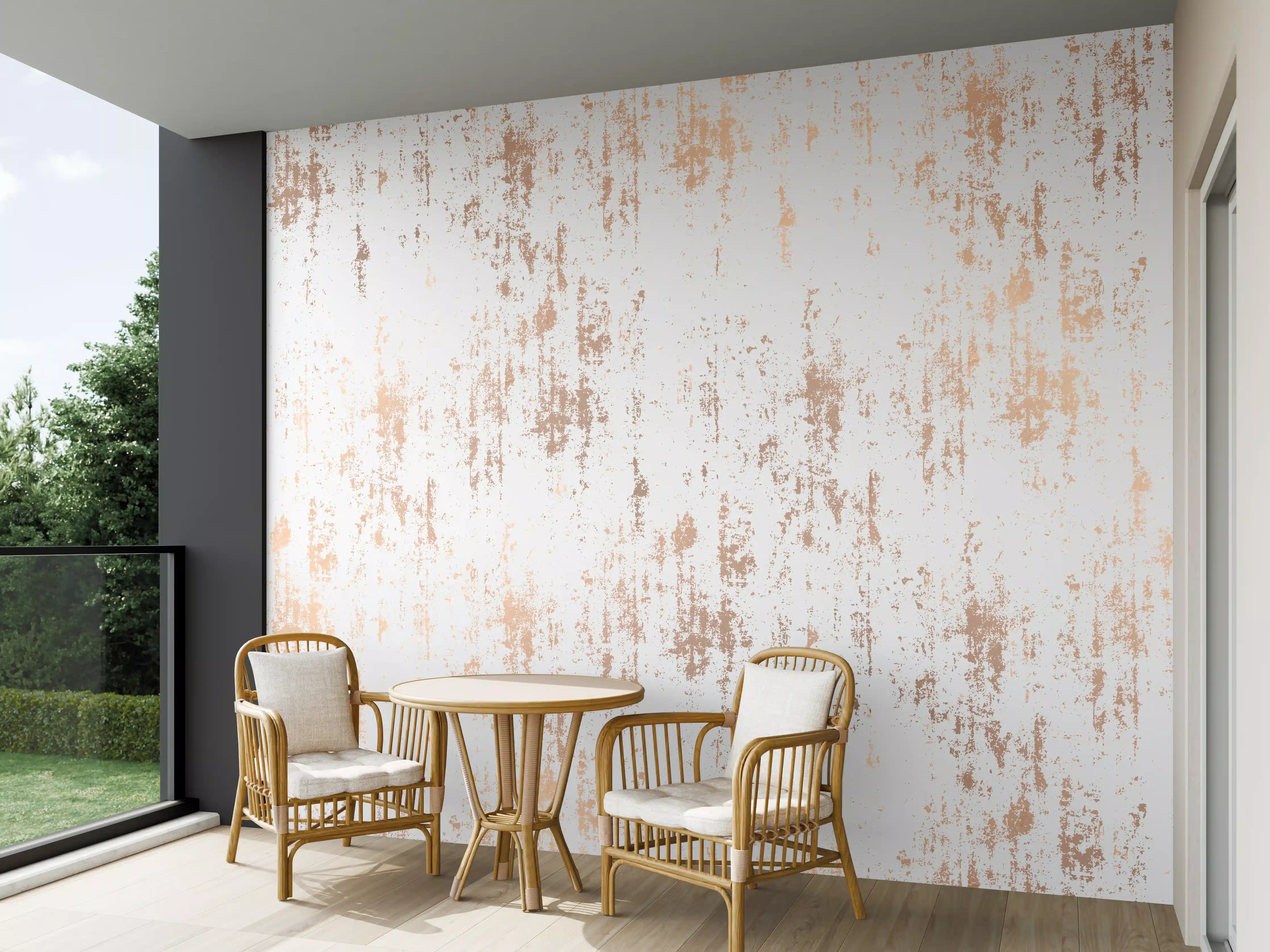 Wandverkleidung außen - Weiße Textur mit goldenen Akzenten