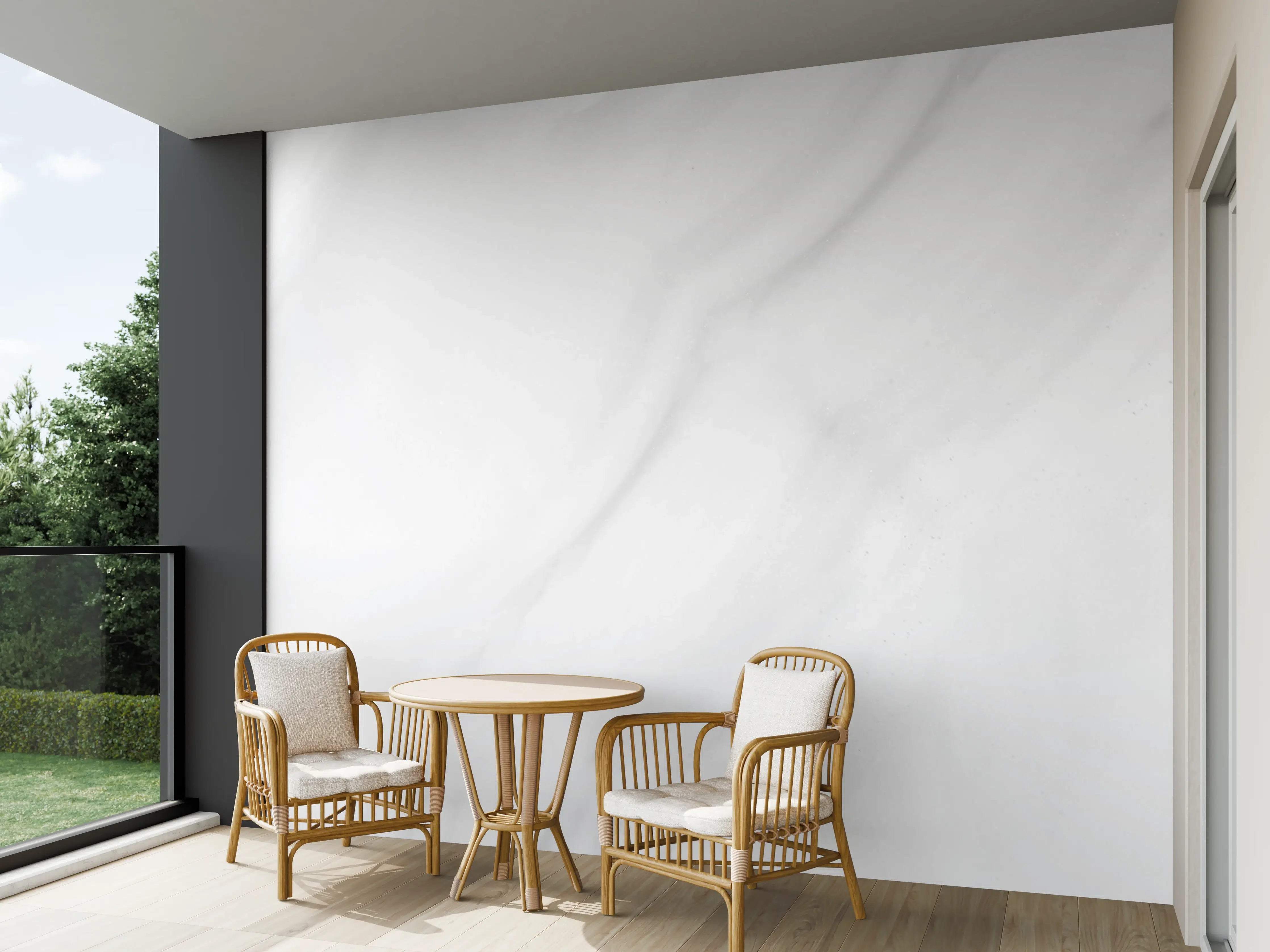 Wandverkleidung außen - Weißer polierter Marmor