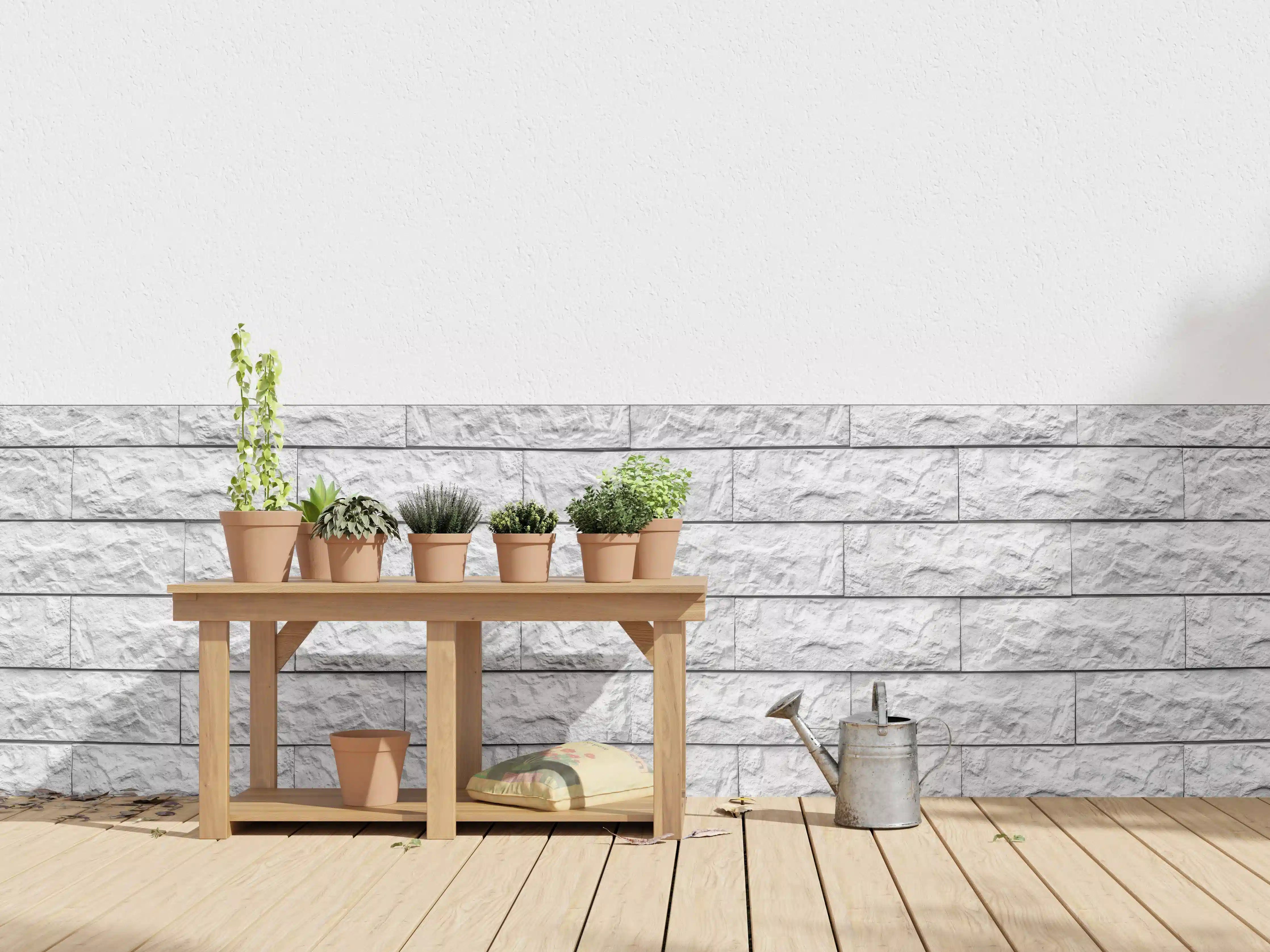 Wandverkleidung außen - Weißes Mauerrelief mit Grautönen