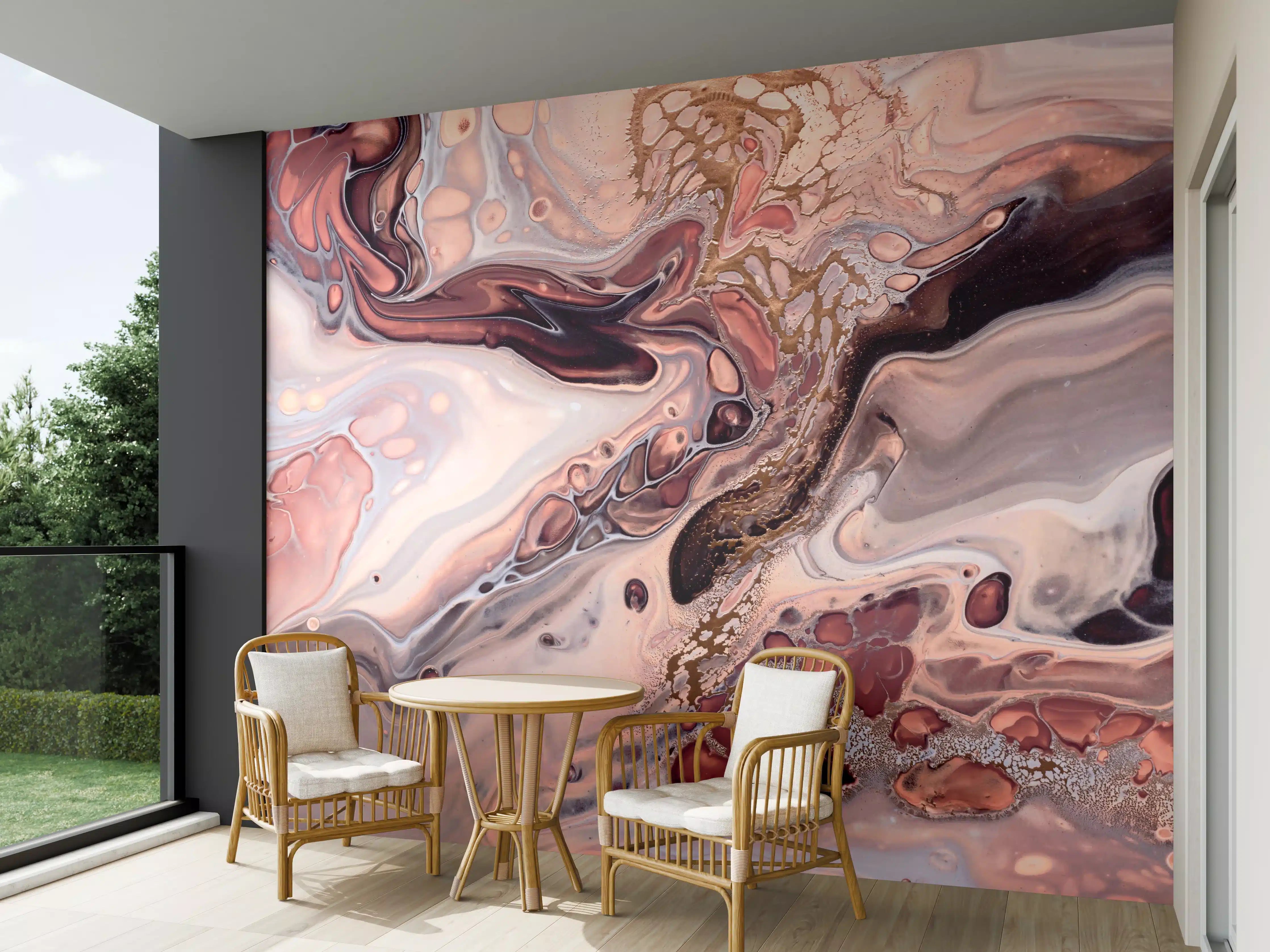 Wandverkleidung außen - Wellen und Blasen - Acryl-Flüssigkunst