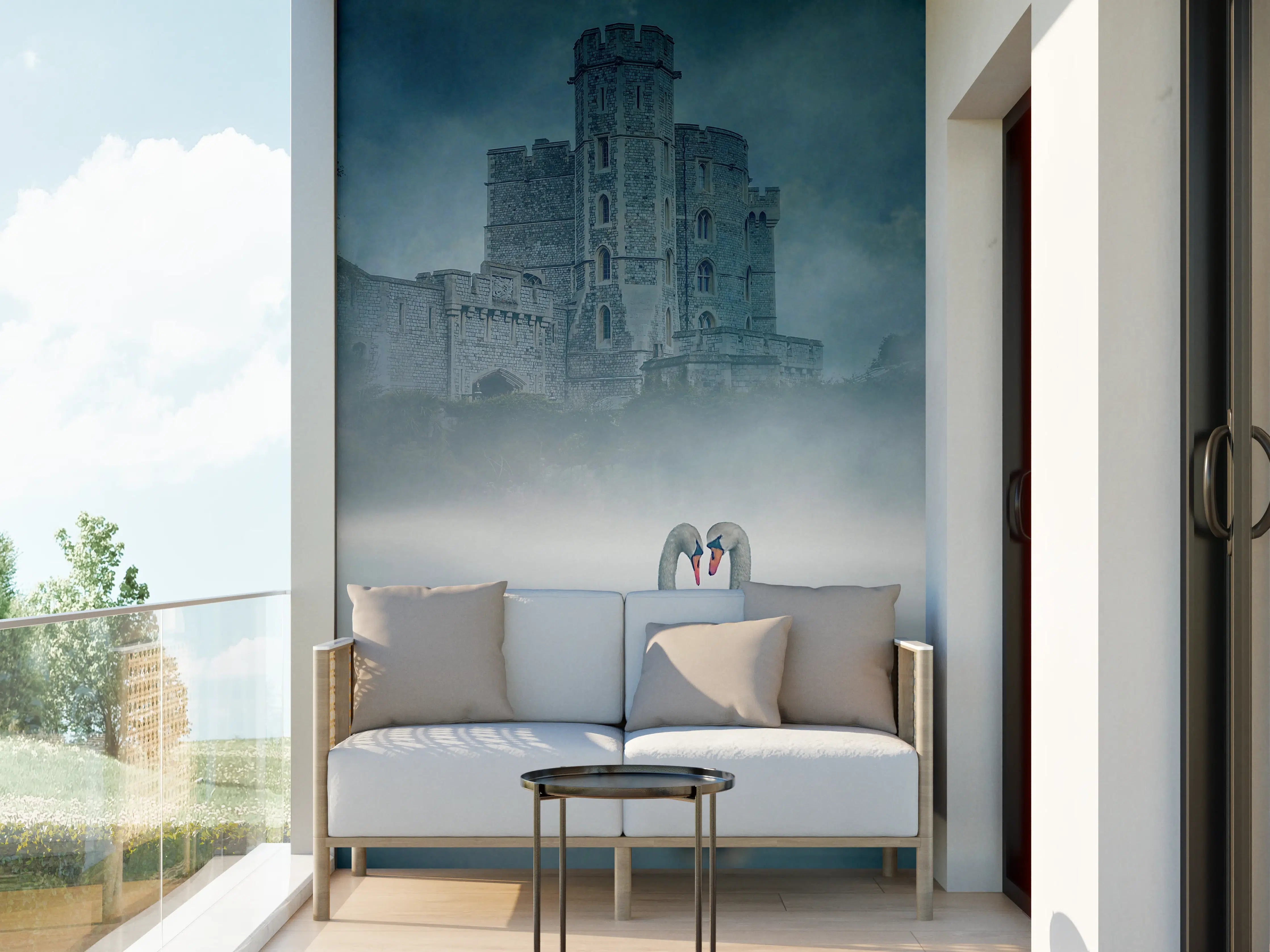 Wandverkleidung außen - Windsor Castle mit Schwan