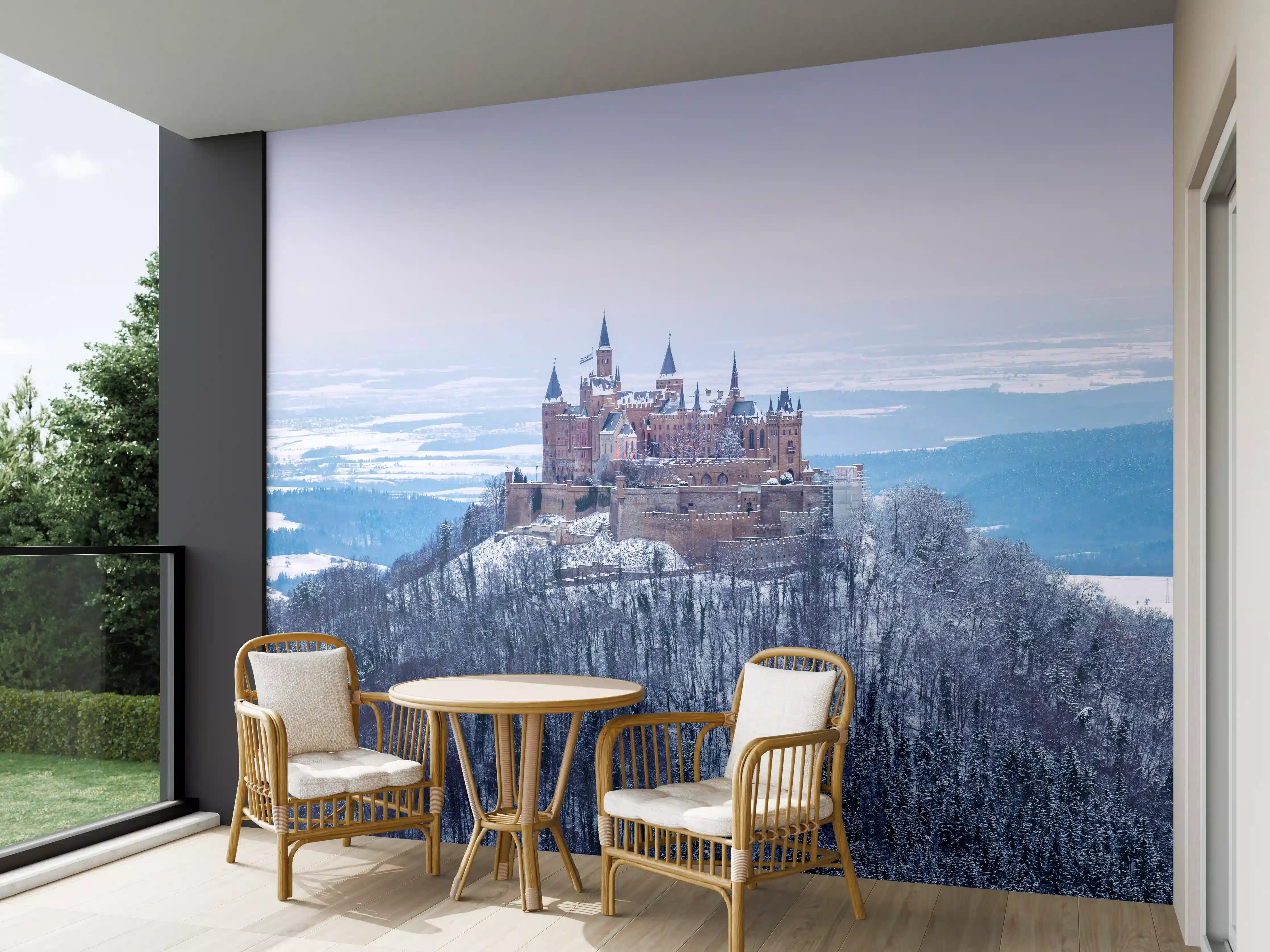 Wandverkleidung außen - Winterliche Burg von Hohenzollern