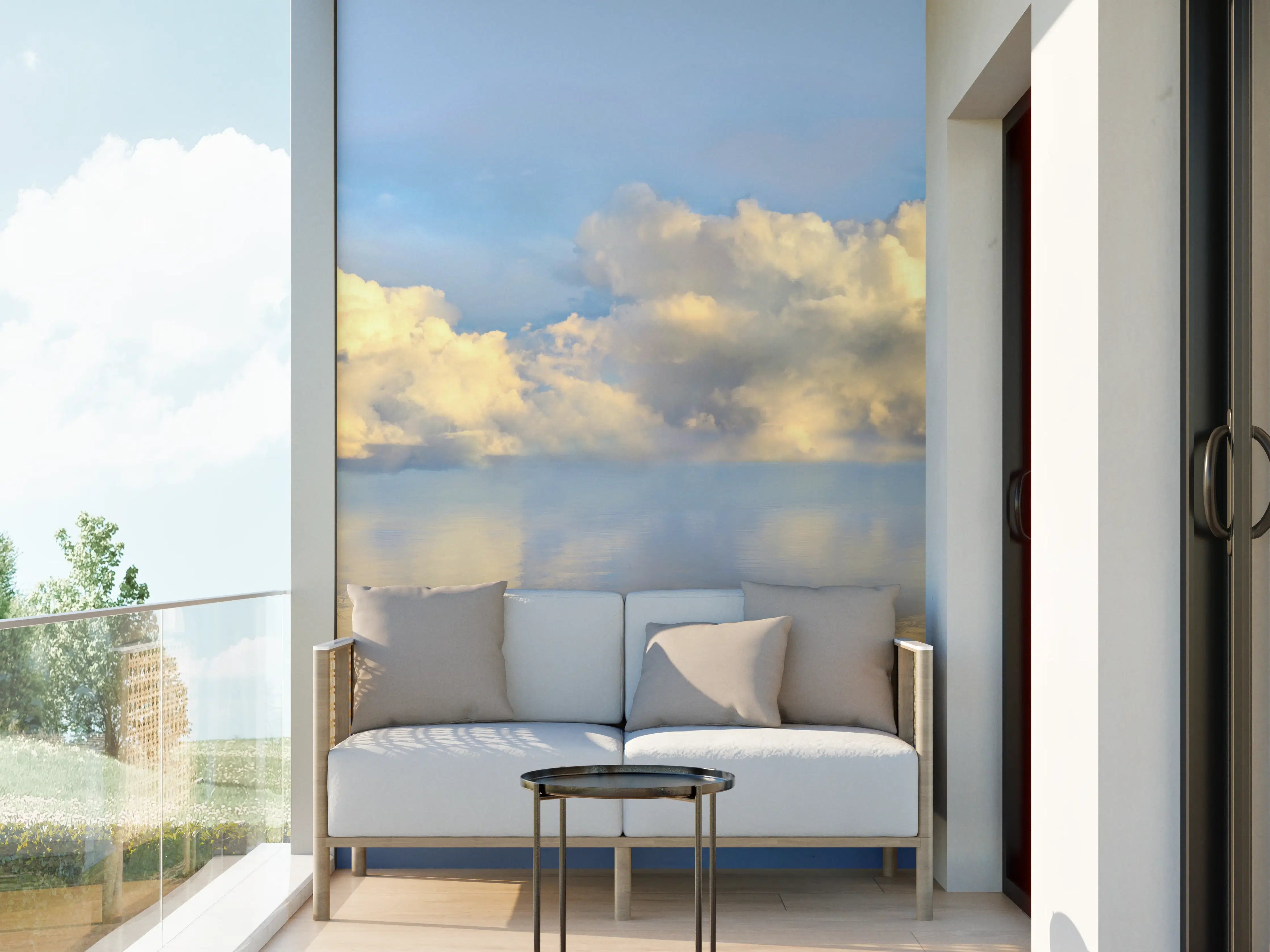 Wandverkleidung außen - Wolkenmeer mit spiegelnder Wasseroberfläche