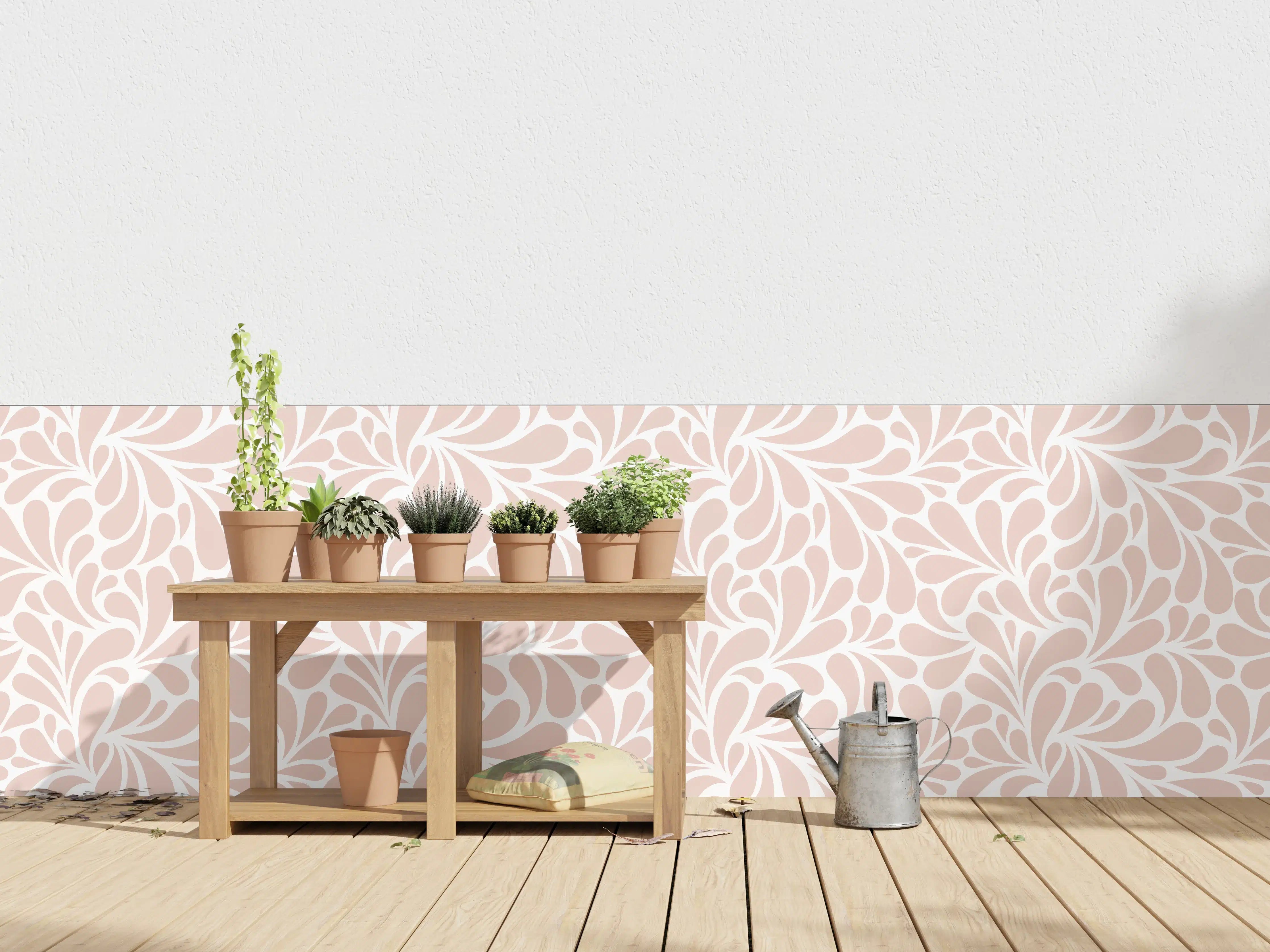 Wandverkleidung außen - Zarte Blumenmuster in Nude-Tönen