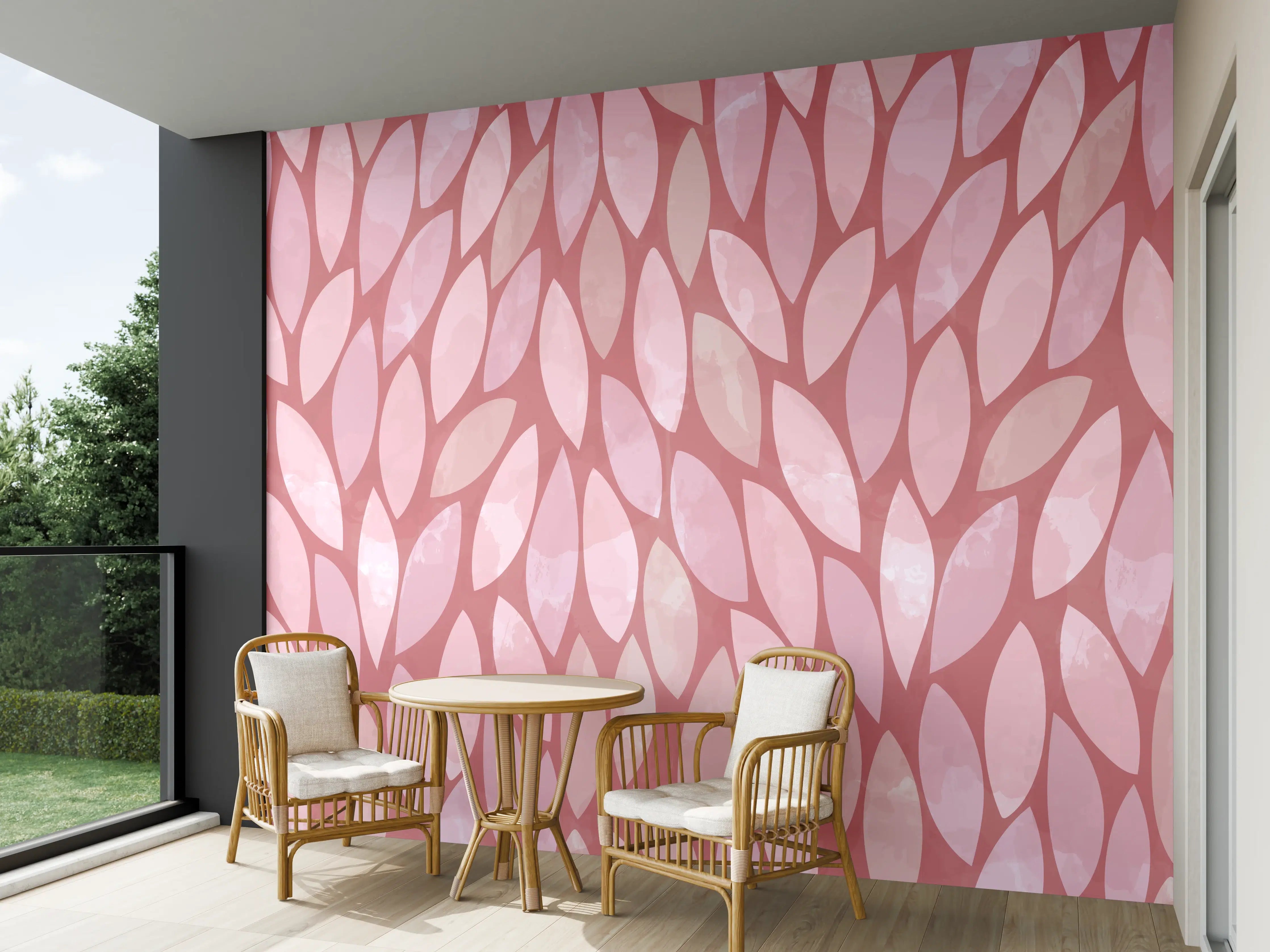 Wandverkleidung außen - Zarte Rosenblätter in Pastellrosa