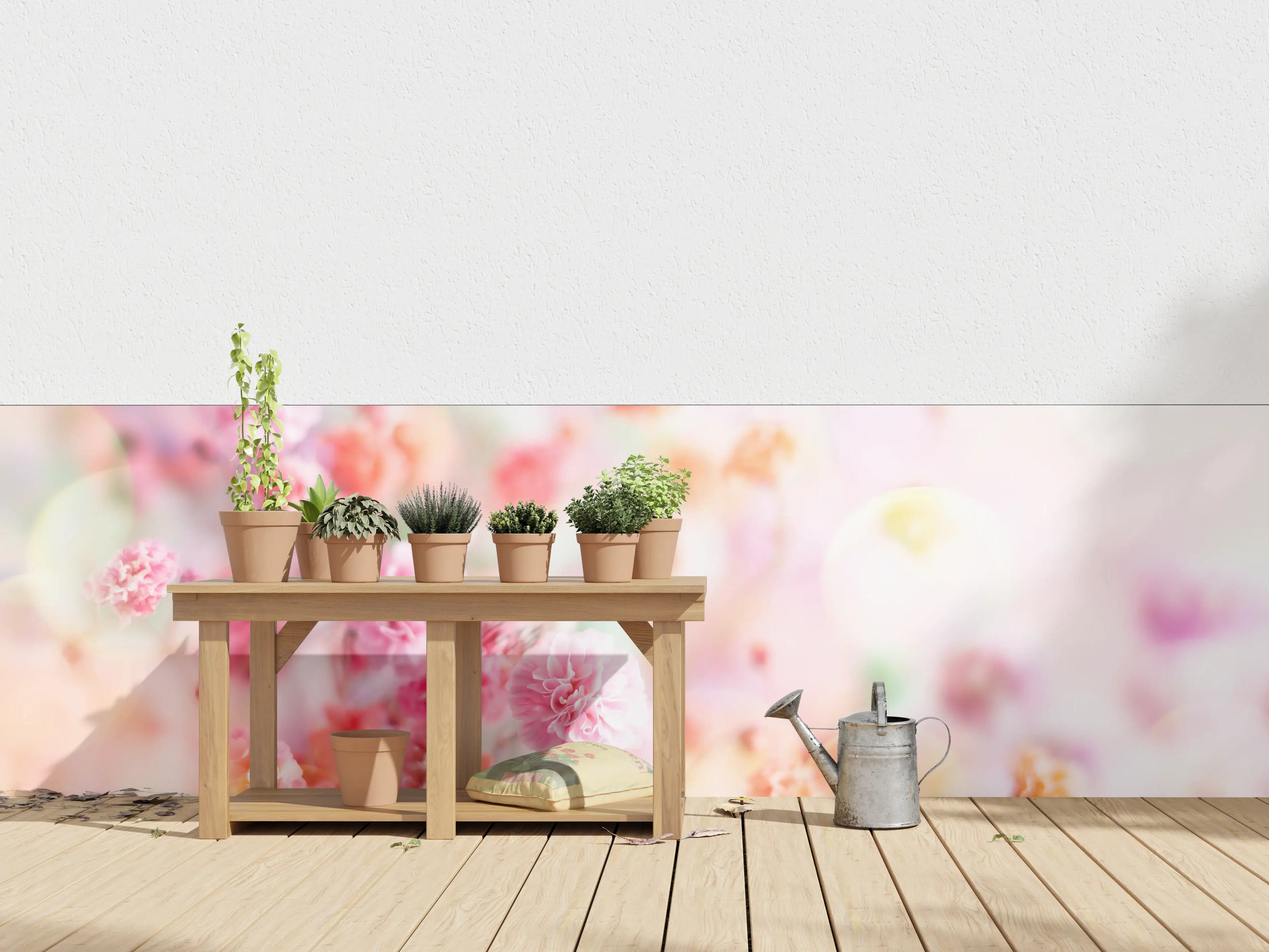 Wandverkleidung außen - Zarte blumenartige Strukturen in Pastellfarben