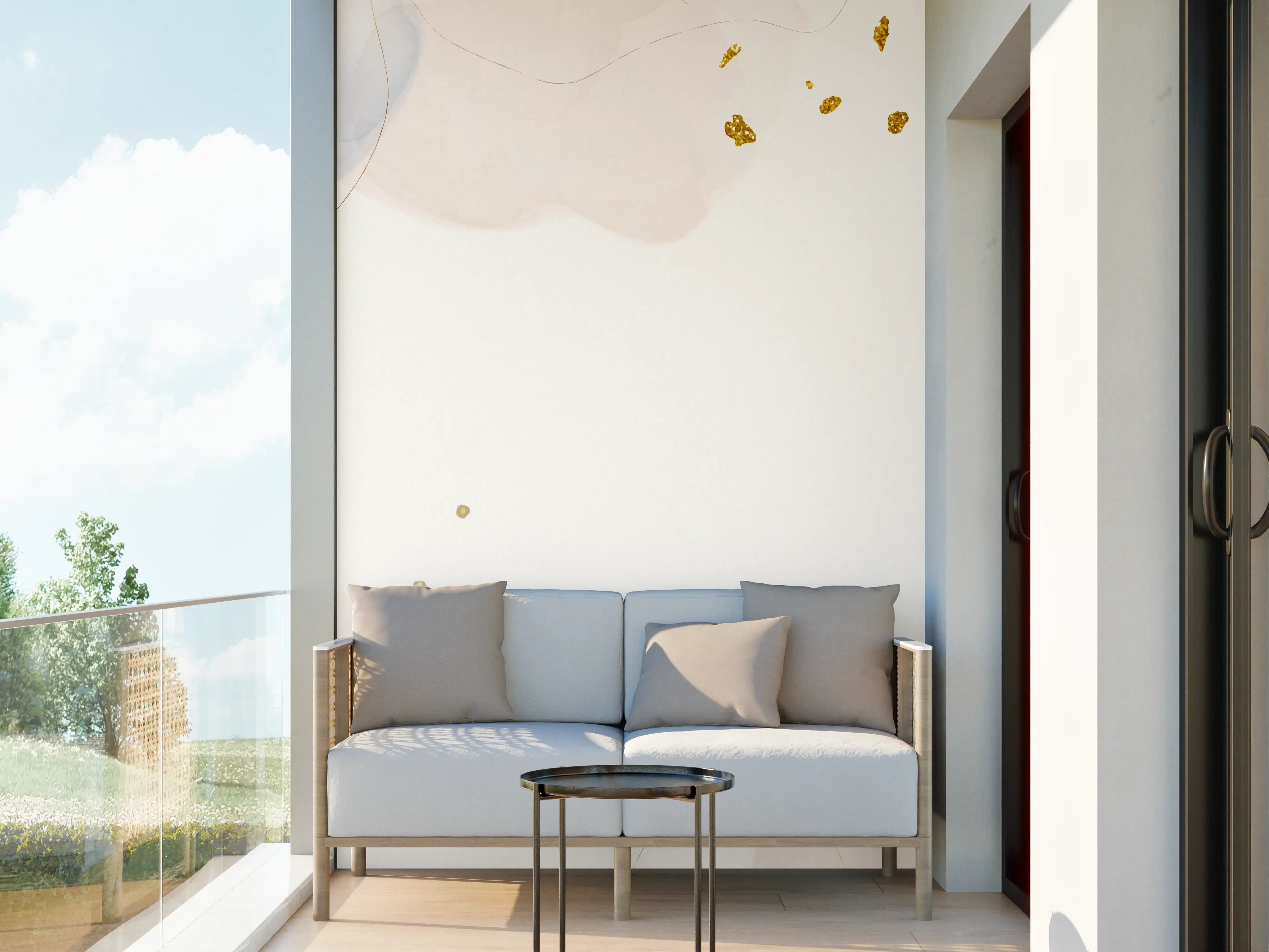 Wandverkleidung außen - Zartes Blumen Aquarell Design